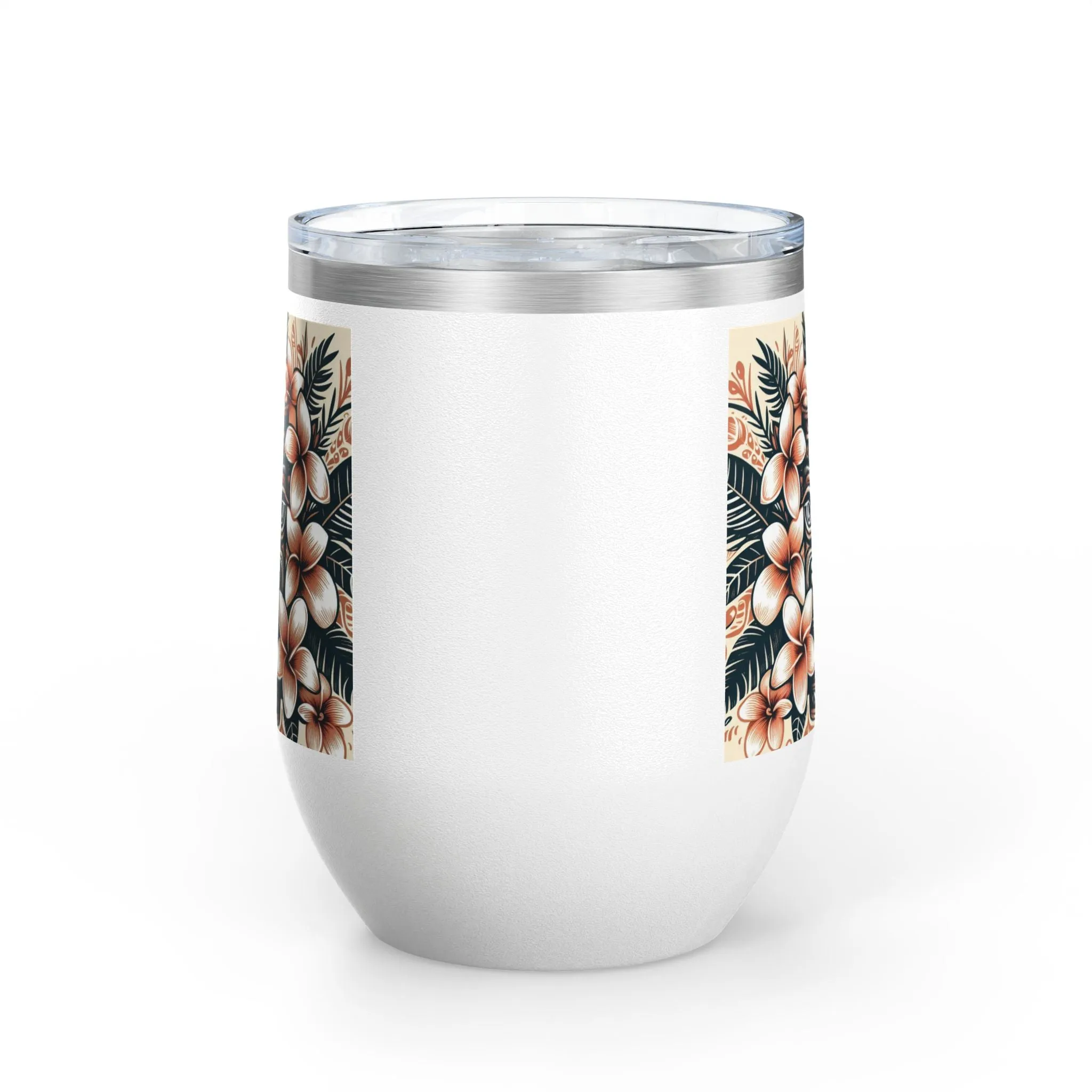 Tropical Floral Wine Tumbler - 12oz Insulated Drinkware