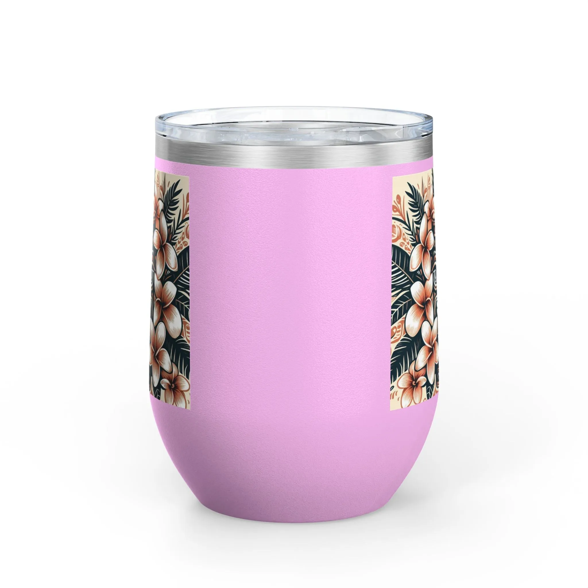 Tropical Floral Wine Tumbler - 12oz Insulated Drinkware