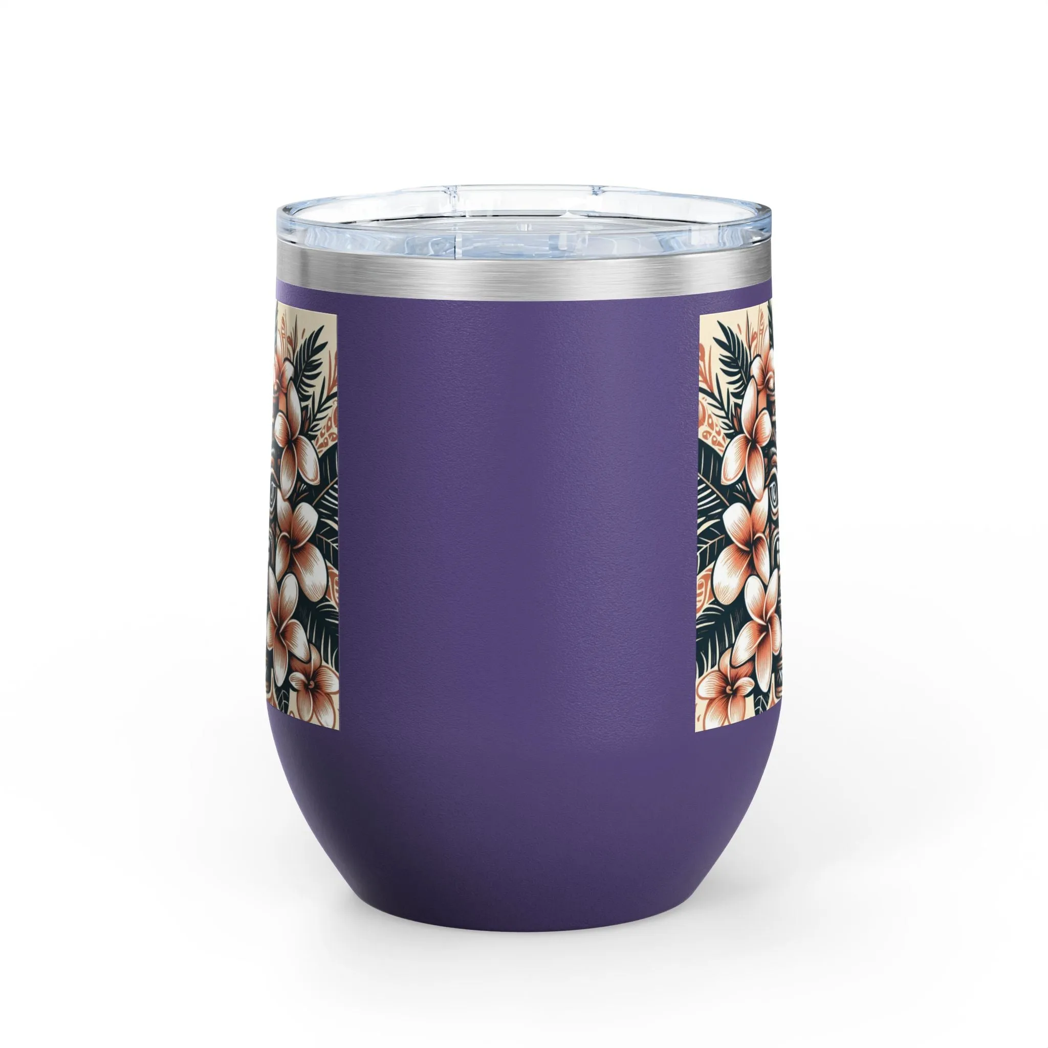 Tropical Floral Wine Tumbler - 12oz Insulated Drinkware