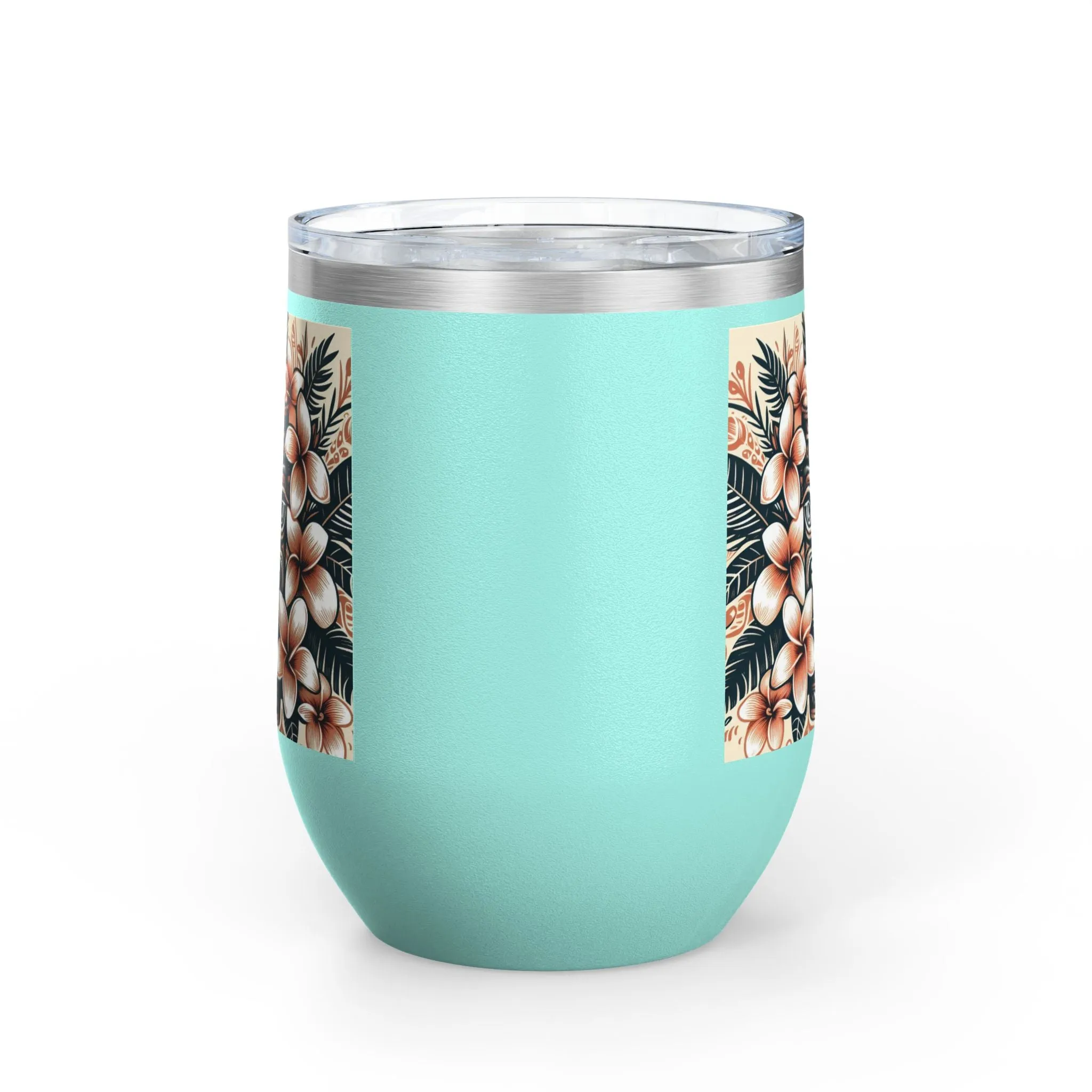 Tropical Floral Wine Tumbler - 12oz Insulated Drinkware