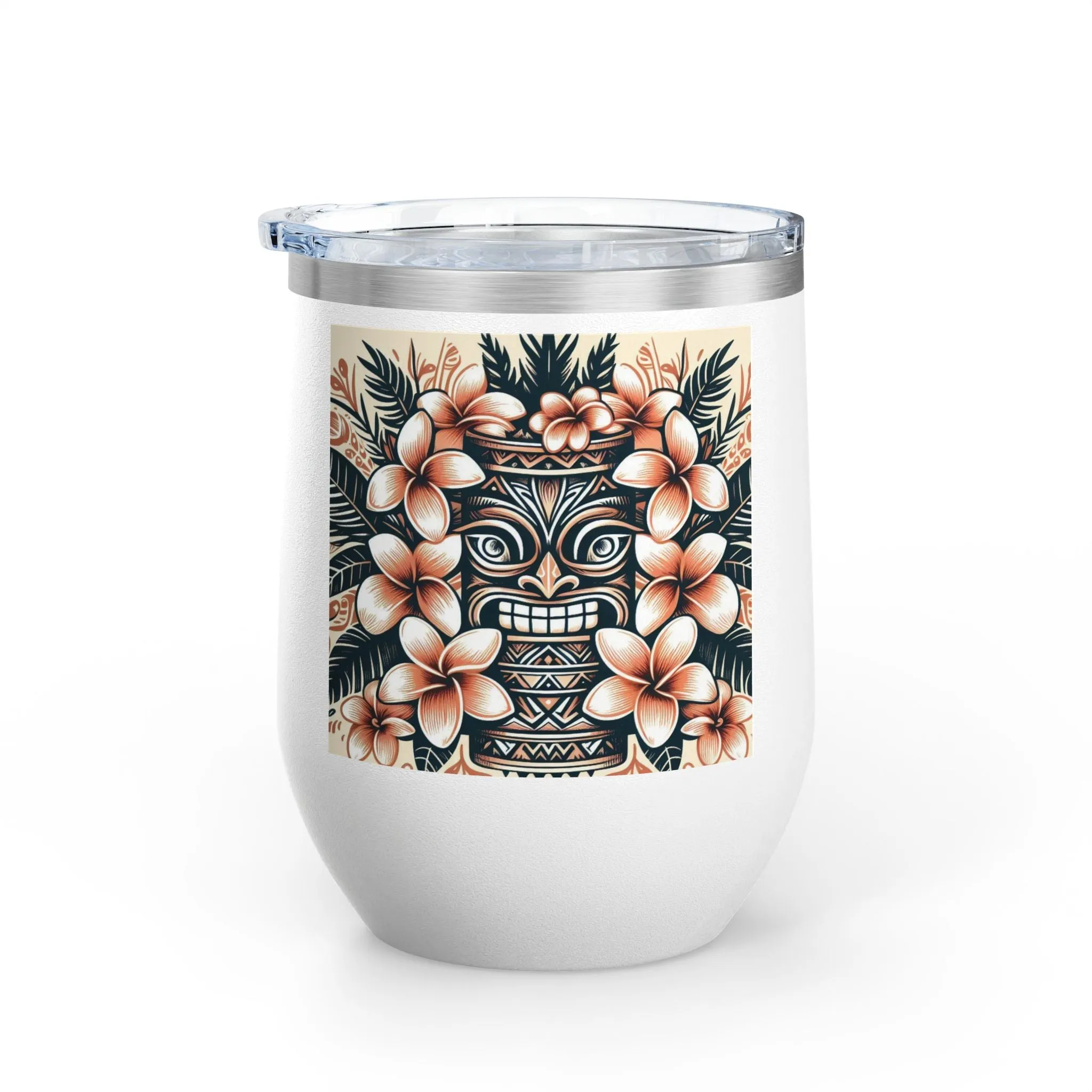 Tropical Floral Wine Tumbler - 12oz Insulated Drinkware