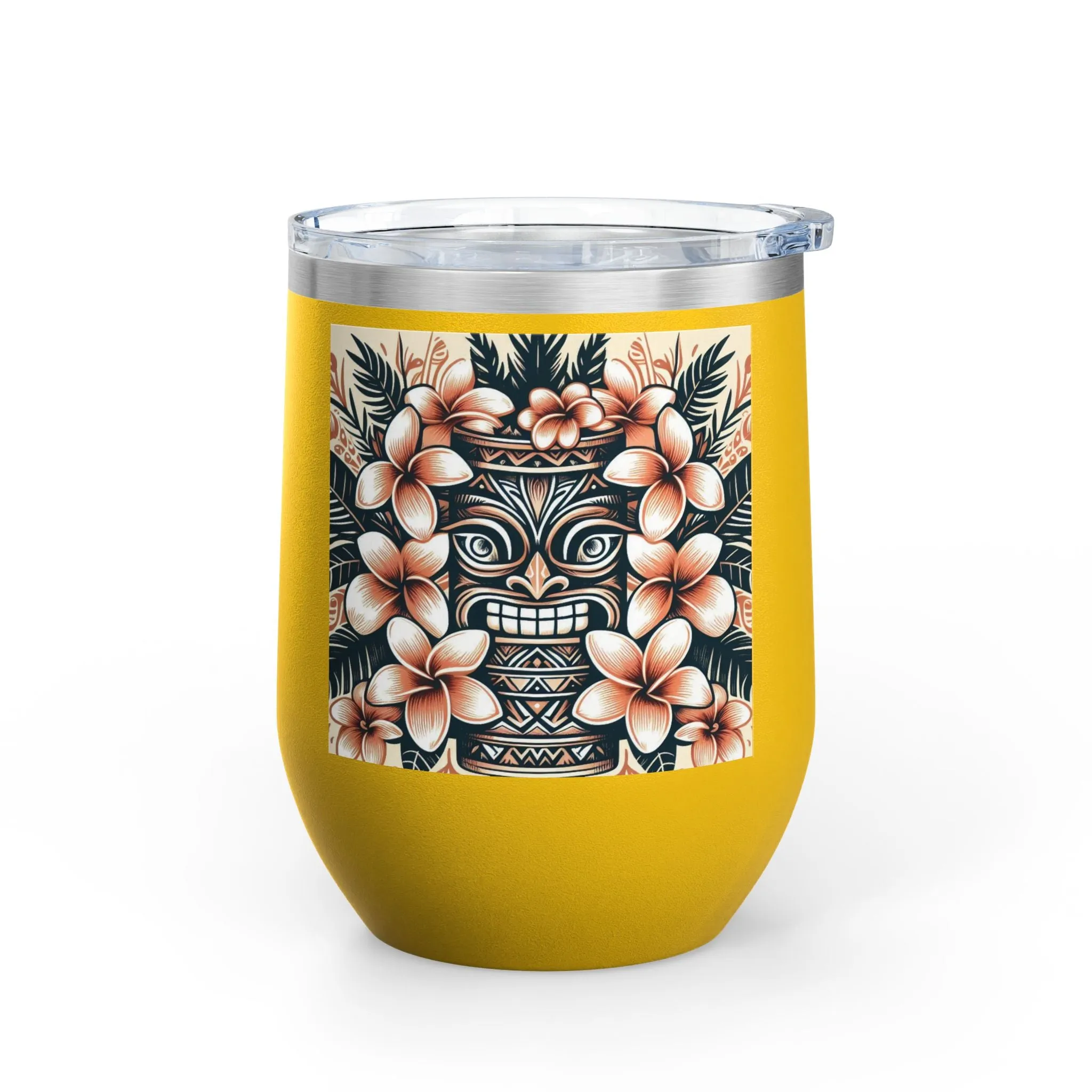 Tropical Floral Wine Tumbler - 12oz Insulated Drinkware