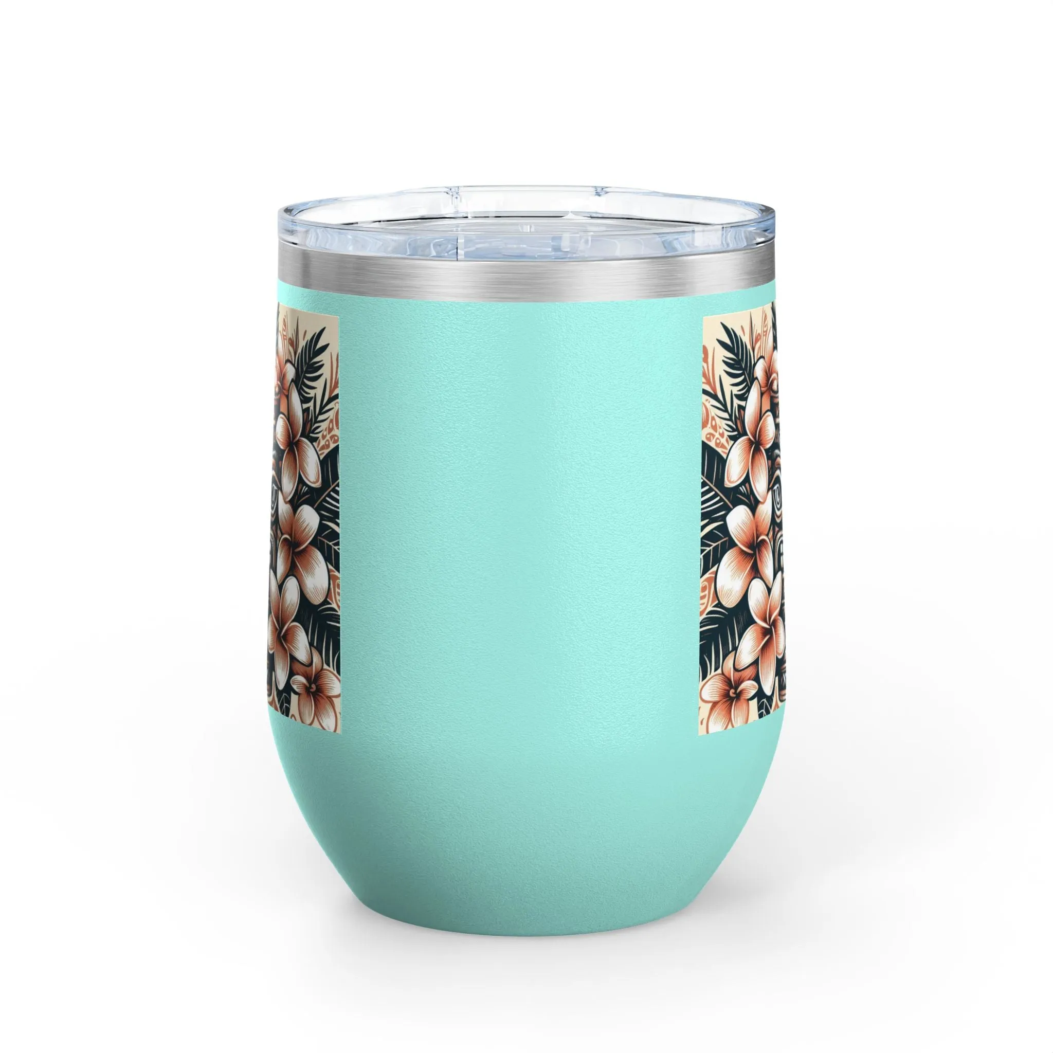 Tropical Floral Wine Tumbler - 12oz Insulated Drinkware