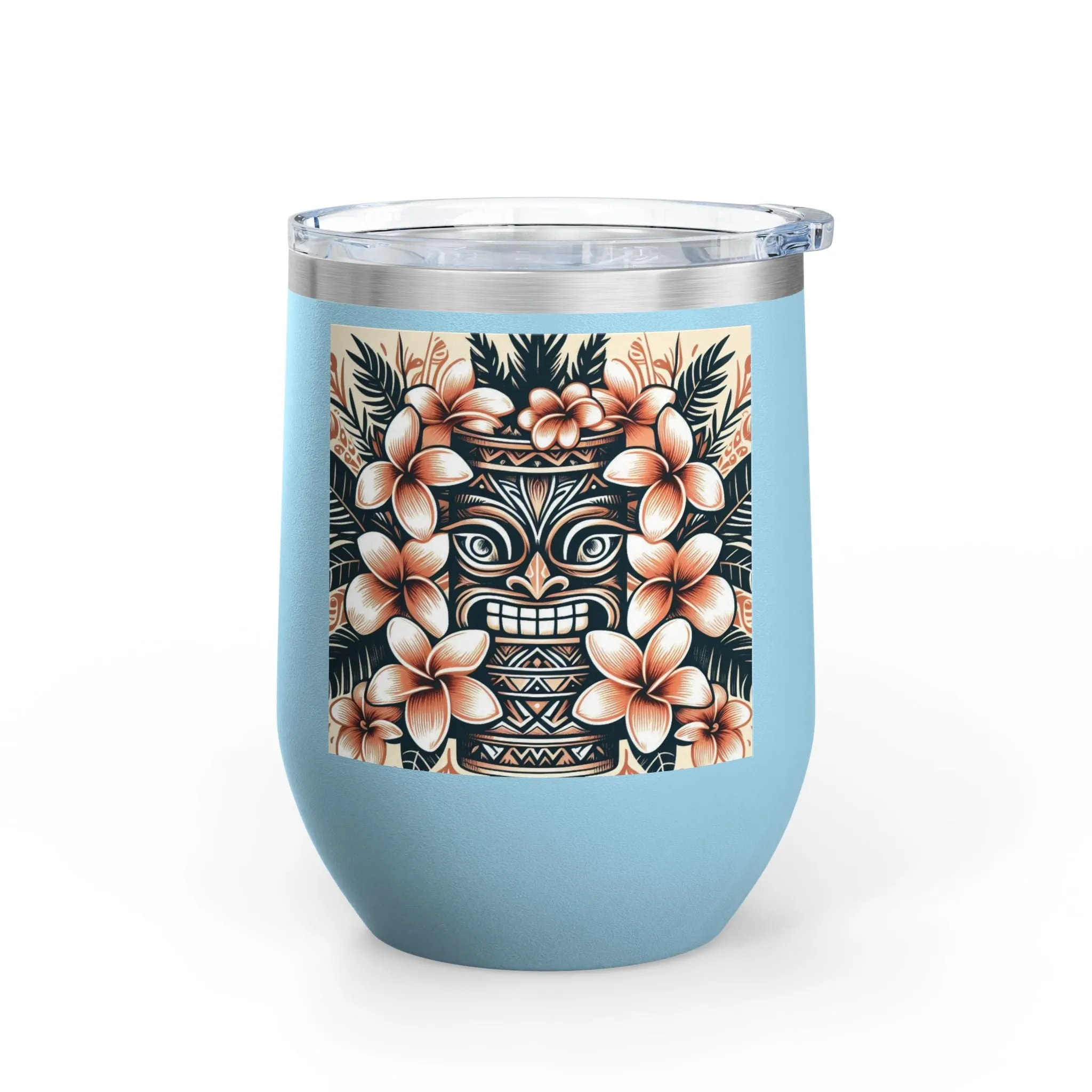 Tropical Floral Wine Tumbler - 12oz Insulated Drinkware