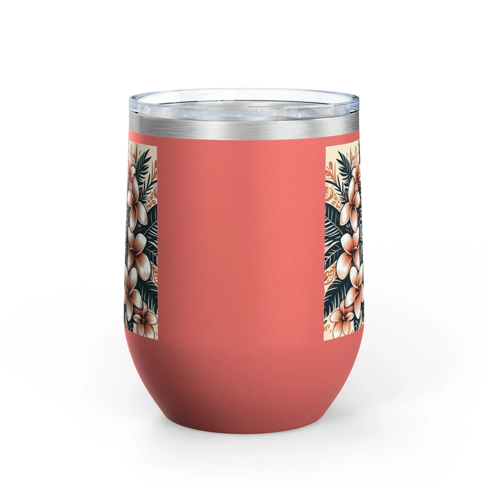 Tropical Floral Wine Tumbler - 12oz Insulated Drinkware