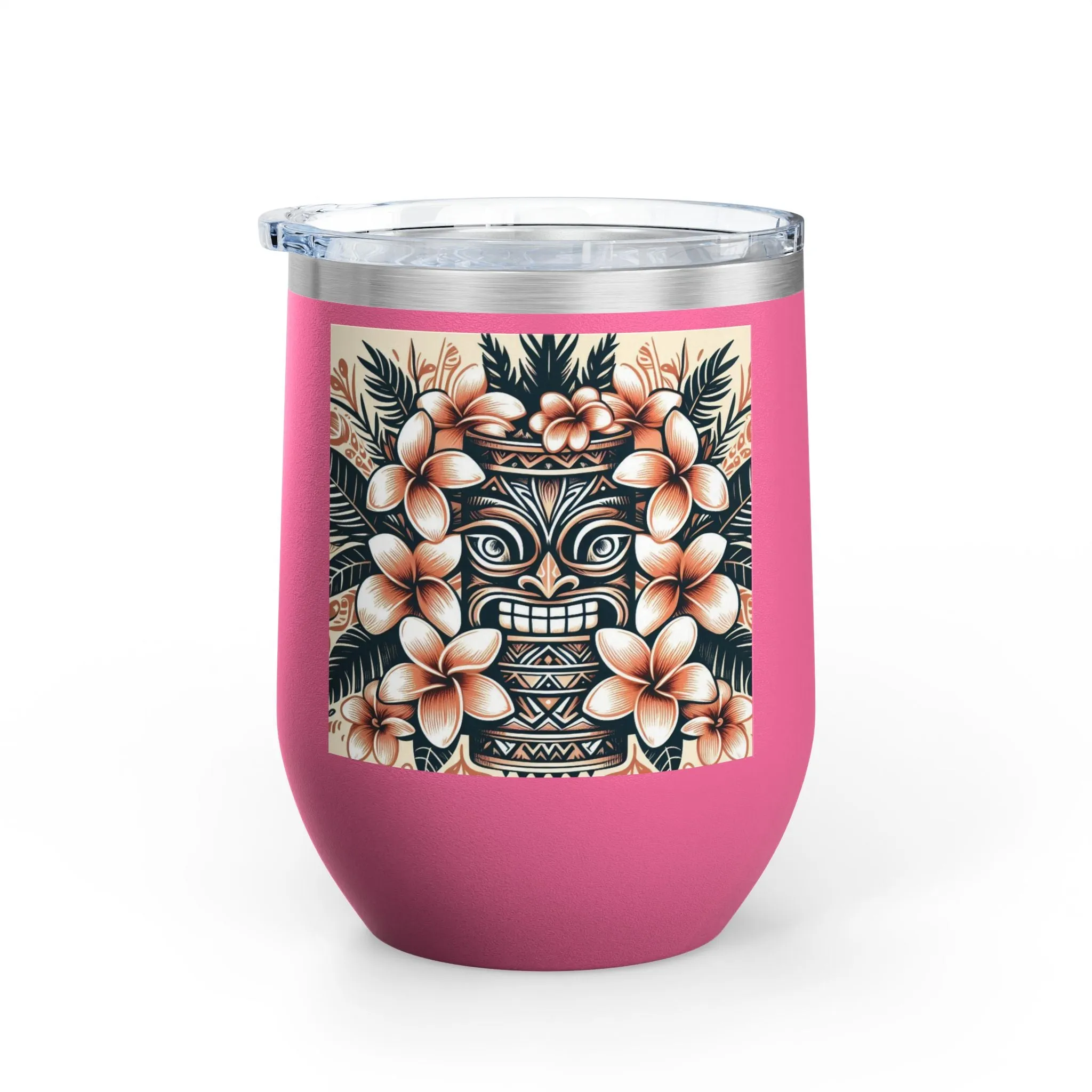 Tropical Floral Wine Tumbler - 12oz Insulated Drinkware