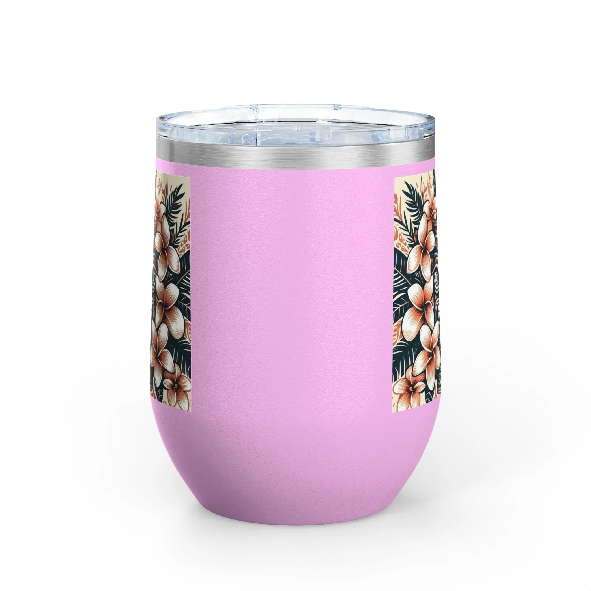 Tropical Floral Wine Tumbler - 12oz Insulated Drinkware