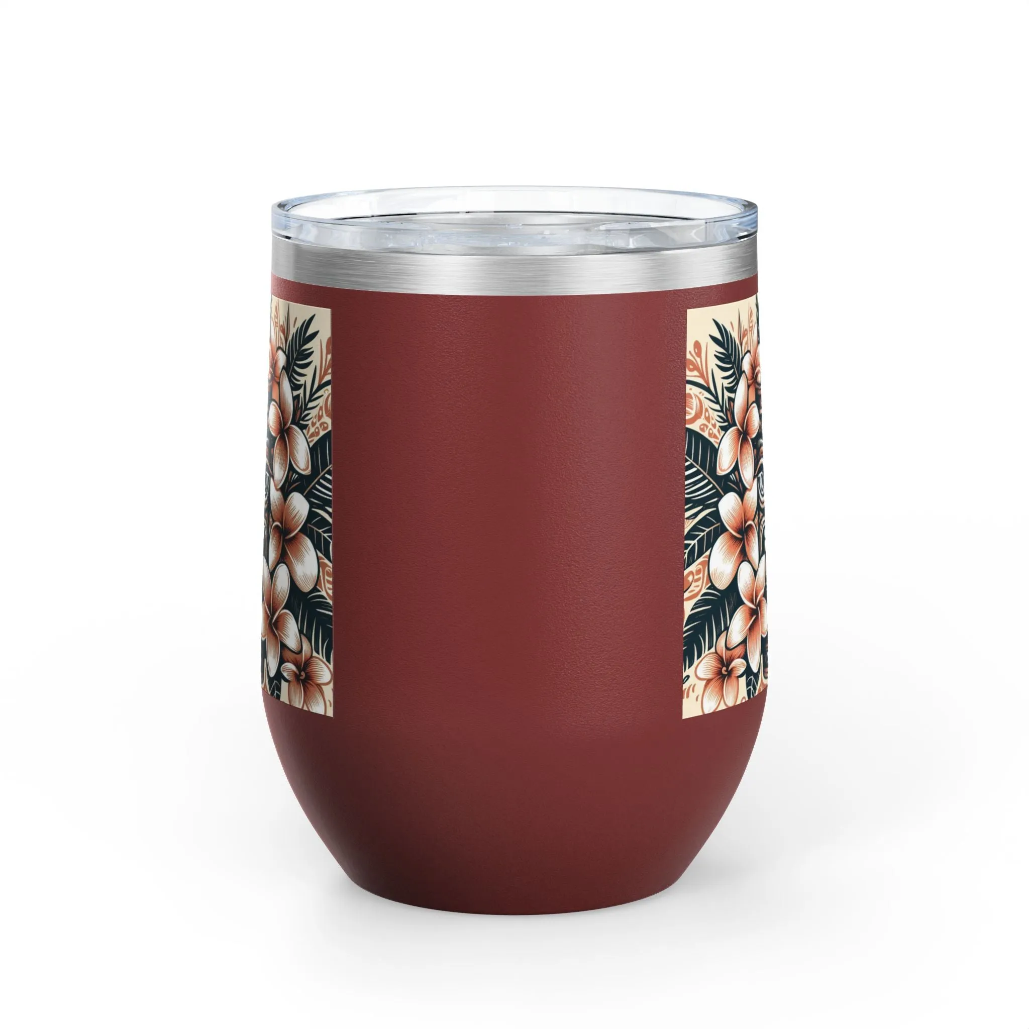 Tropical Floral Wine Tumbler - 12oz Insulated Drinkware