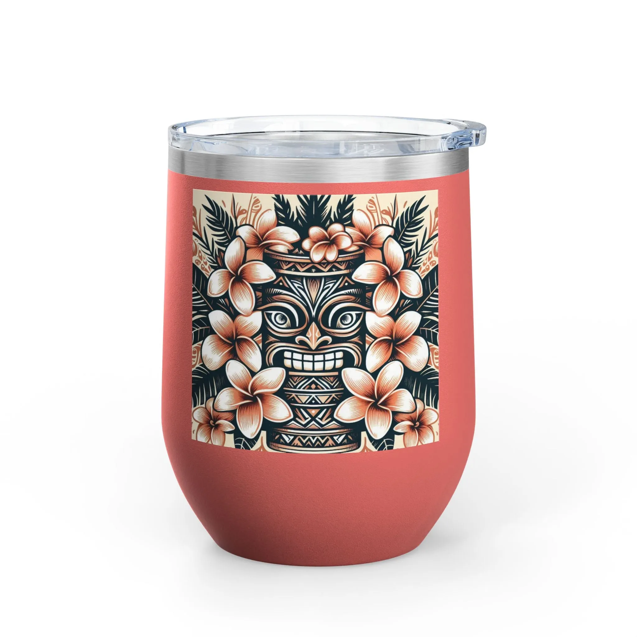 Tropical Floral Wine Tumbler - 12oz Insulated Drinkware