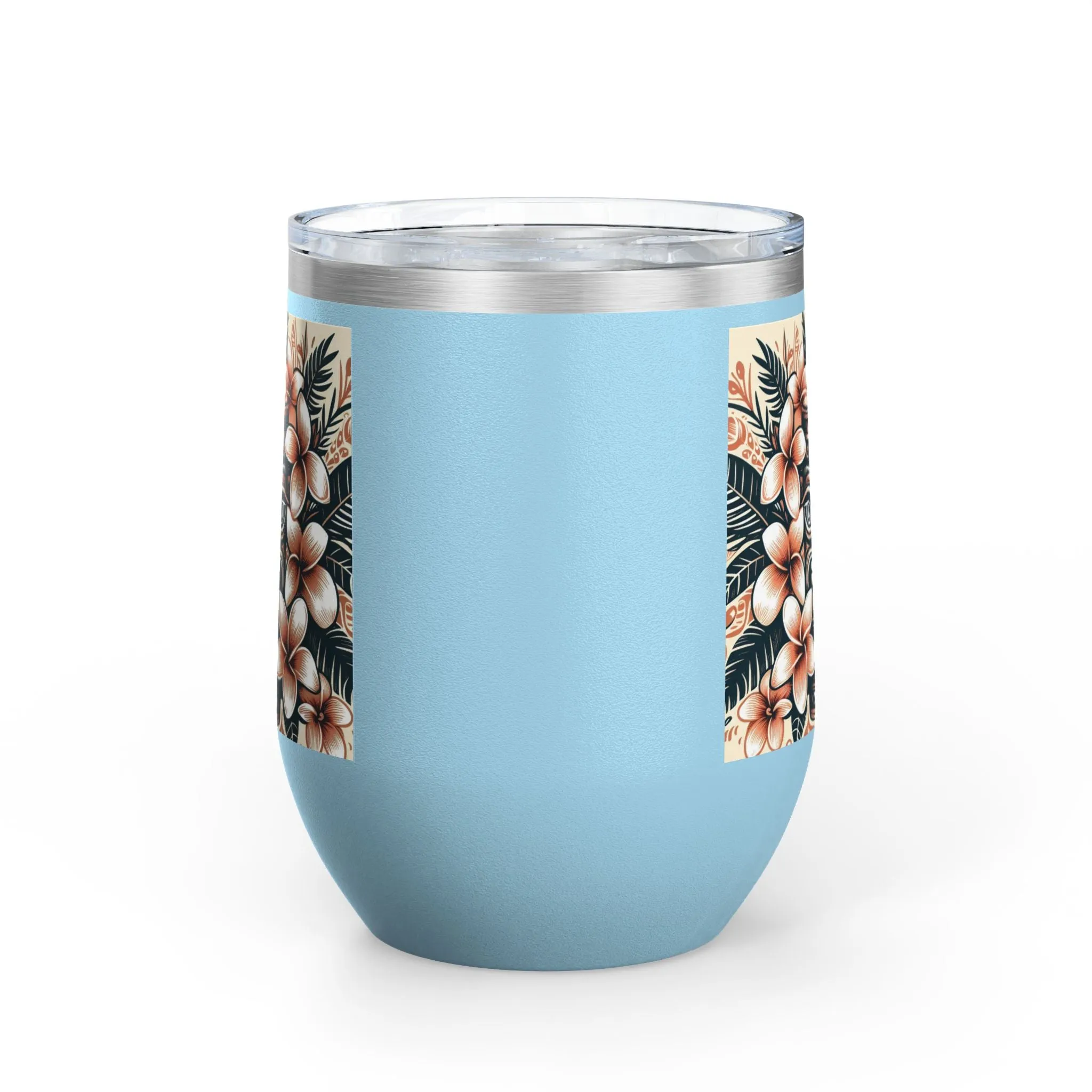 Tropical Floral Wine Tumbler - 12oz Insulated Drinkware