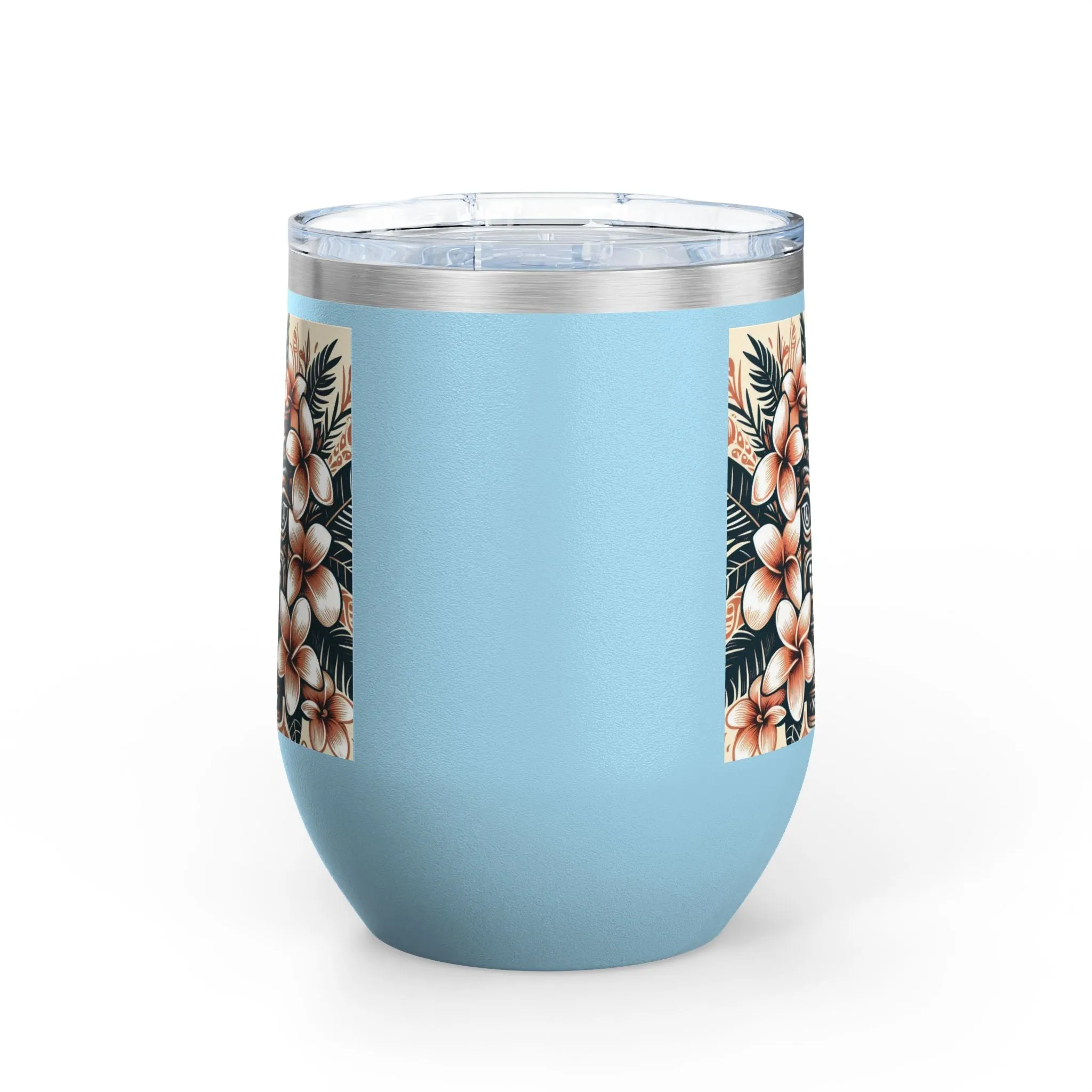 Tropical Floral Wine Tumbler - 12oz Insulated Drinkware