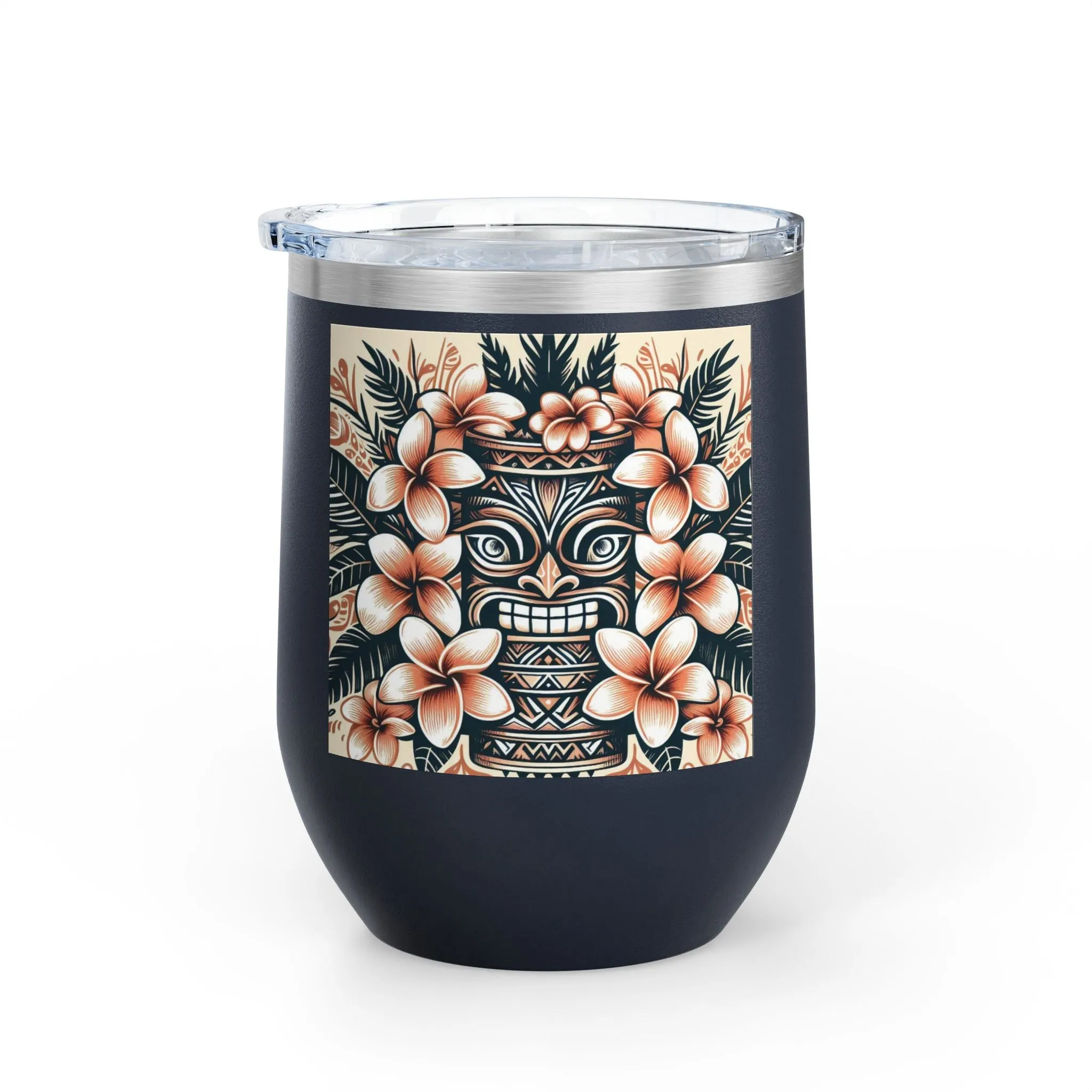 Tropical Floral Wine Tumbler - 12oz Insulated Drinkware