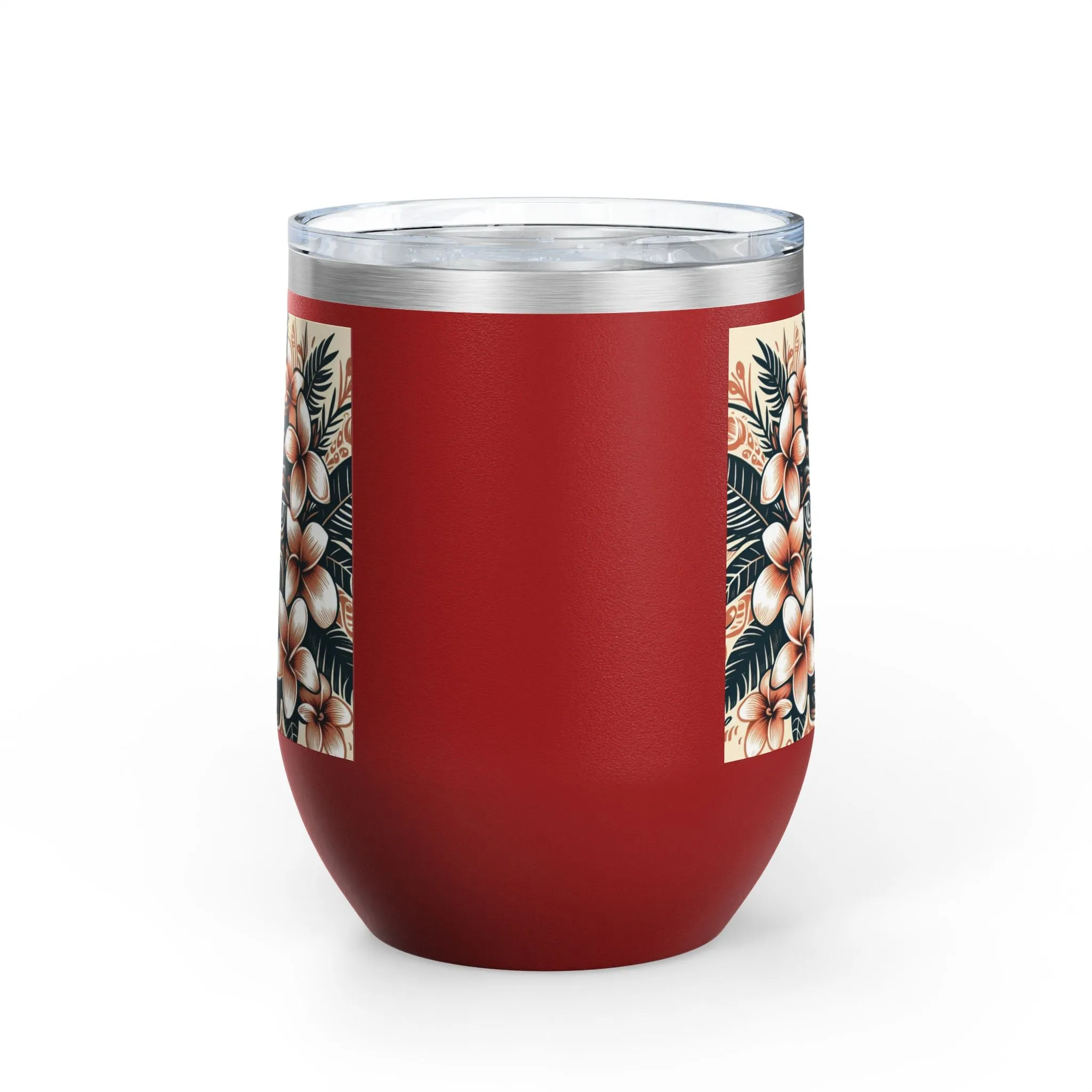 Tropical Floral Wine Tumbler - 12oz Insulated Drinkware