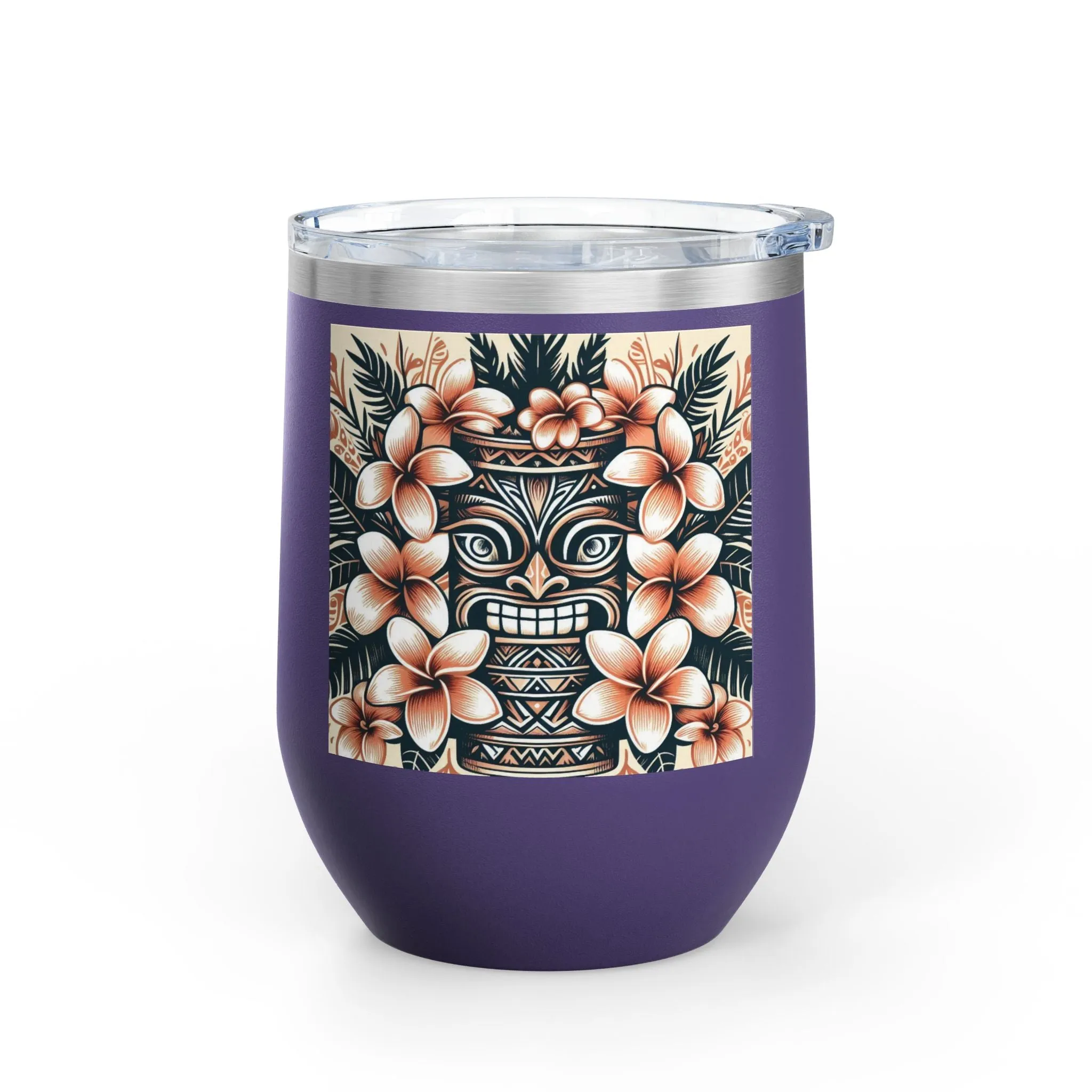 Tropical Floral Wine Tumbler - 12oz Insulated Drinkware