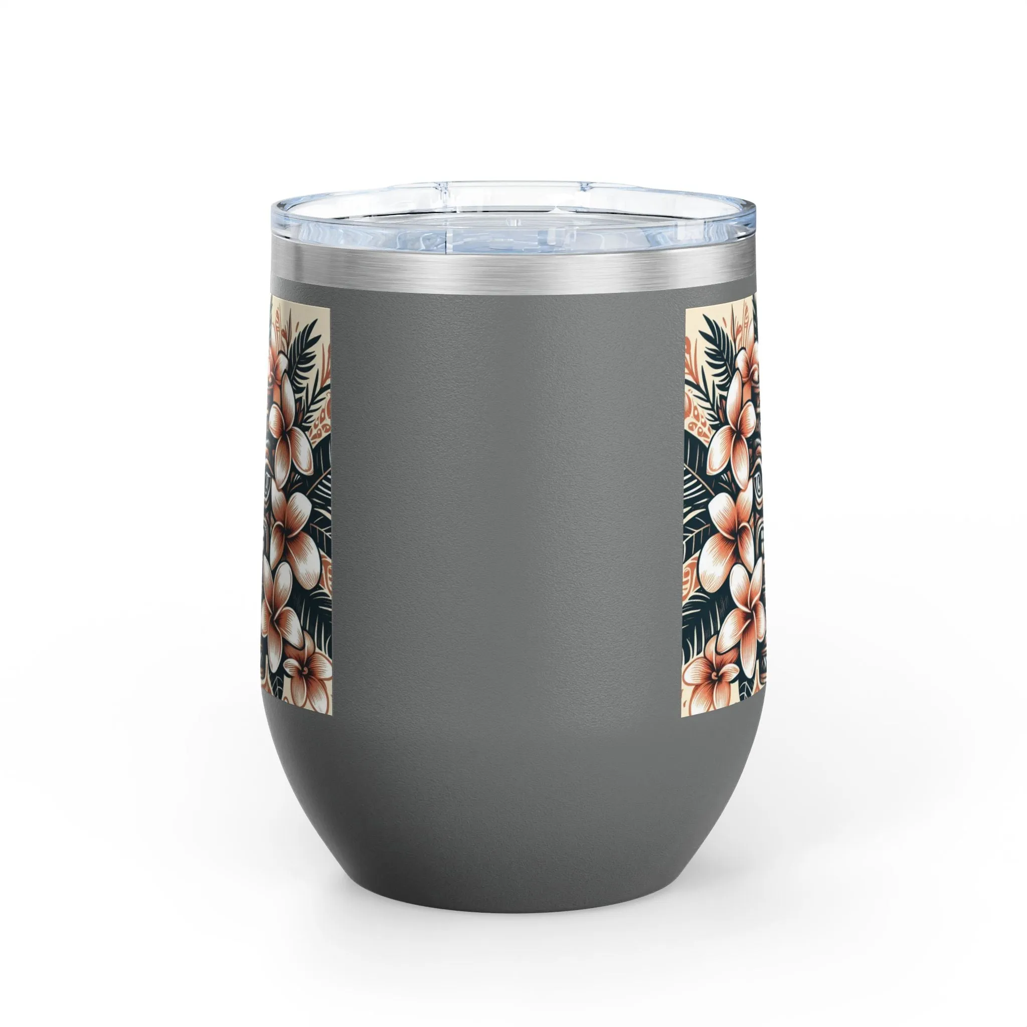 Tropical Floral Wine Tumbler - 12oz Insulated Drinkware