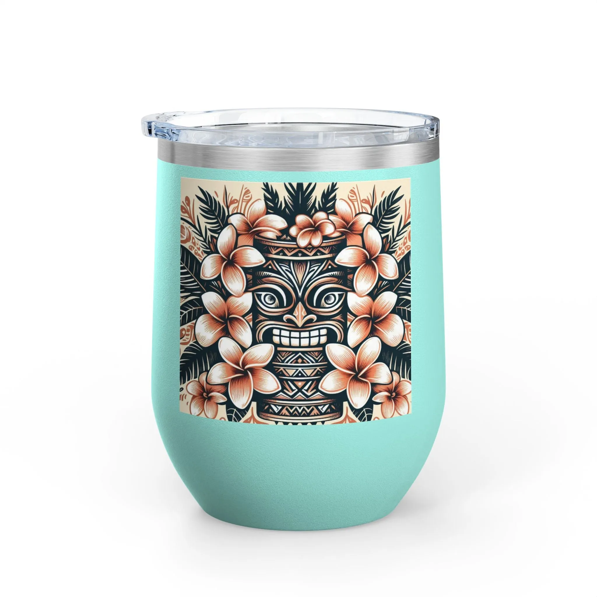 Tropical Floral Wine Tumbler - 12oz Insulated Drinkware
