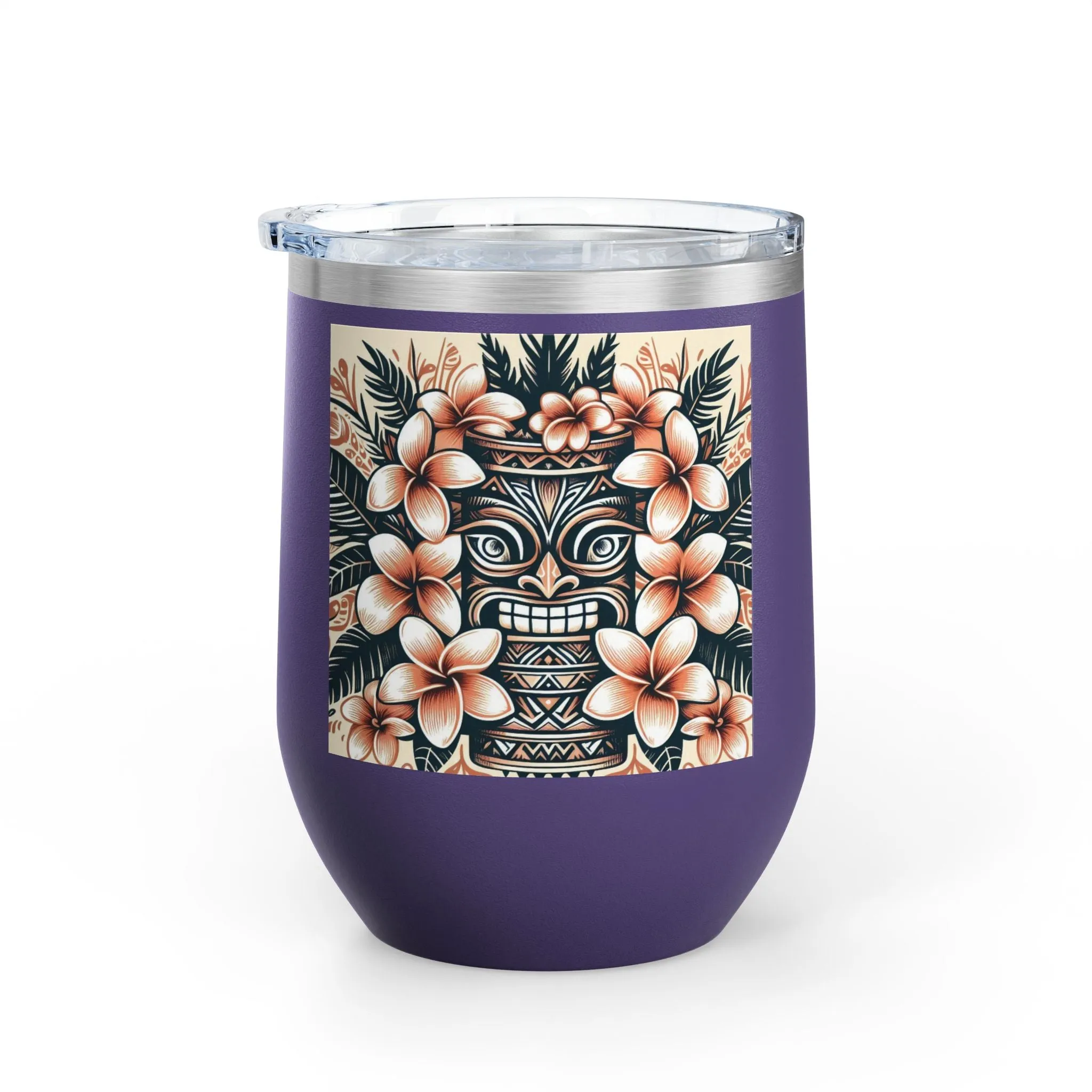 Tropical Floral Wine Tumbler - 12oz Insulated Drinkware