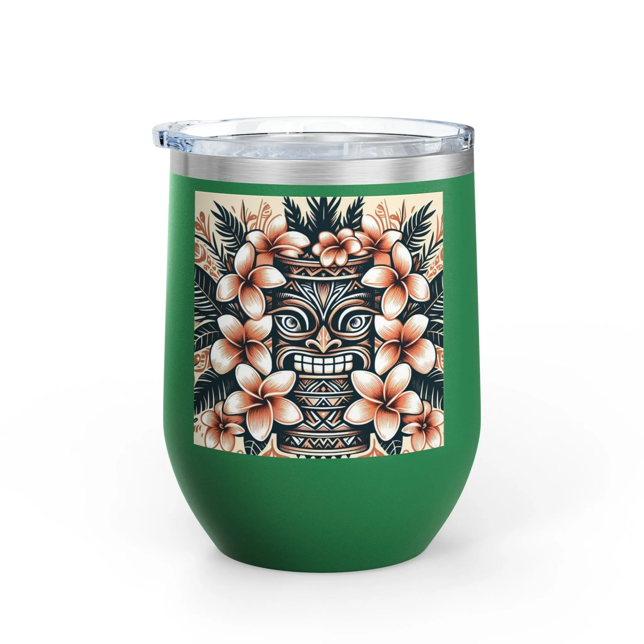 Tropical Floral Wine Tumbler - 12oz Insulated Drinkware