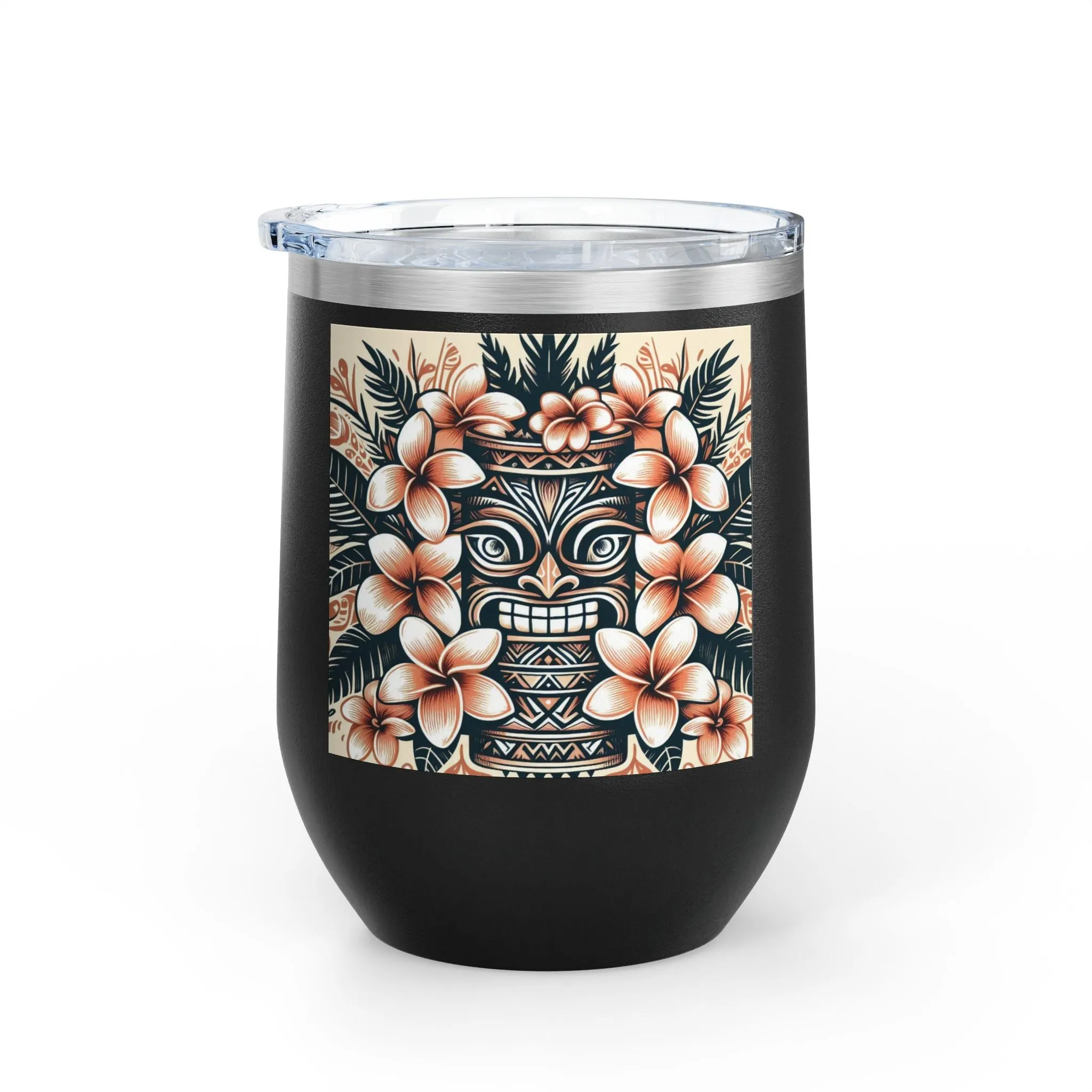 Tropical Floral Wine Tumbler - 12oz Insulated Drinkware