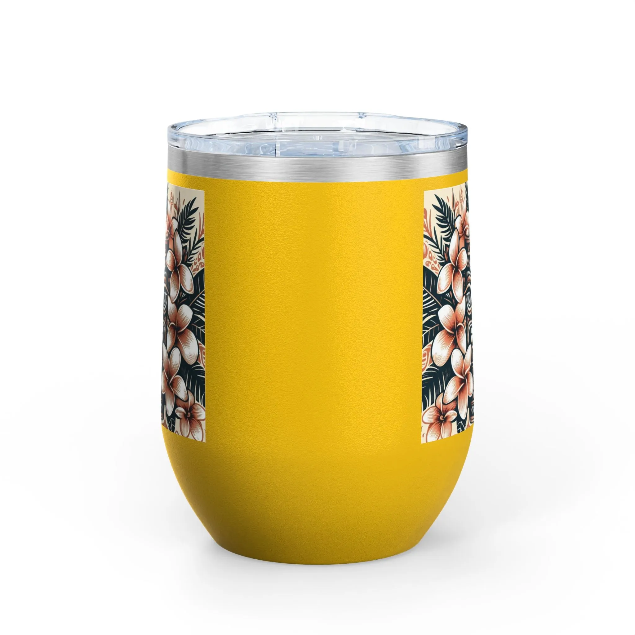 Tropical Floral Wine Tumbler - 12oz Insulated Drinkware