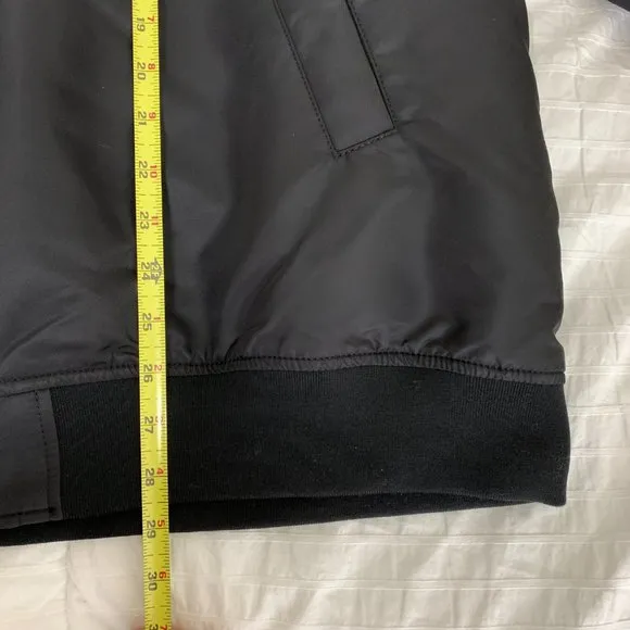 UNIQLO NWT Womens 2XL Ribbed Blouson Bomber Jacket Faux Fur Black