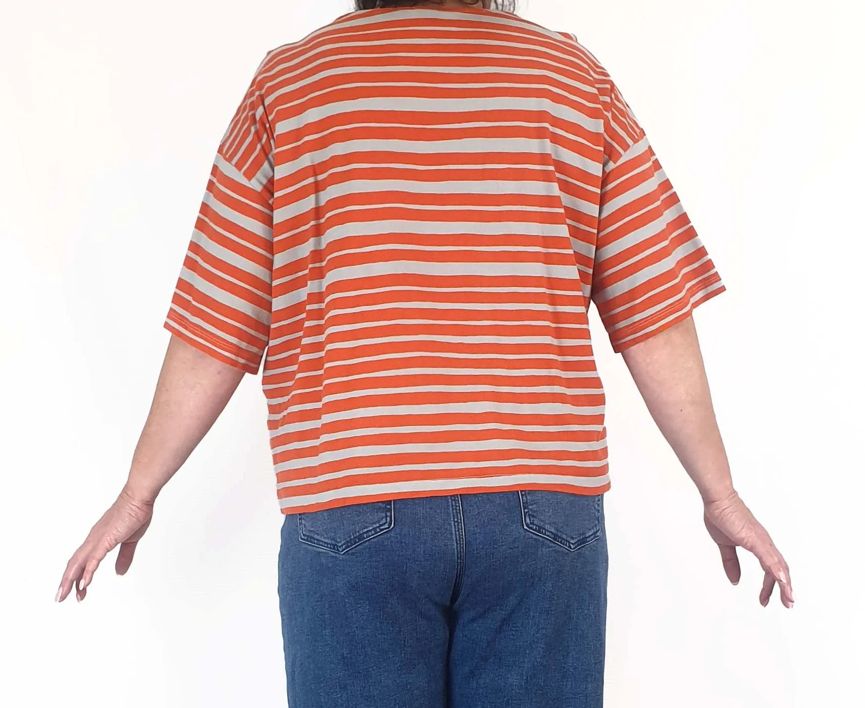 Uniqlo x Marimekko red and grey striped tee shirt size XXL