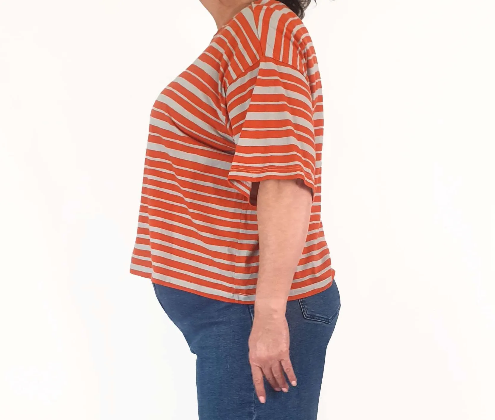 Uniqlo x Marimekko red and grey striped tee shirt size XXL