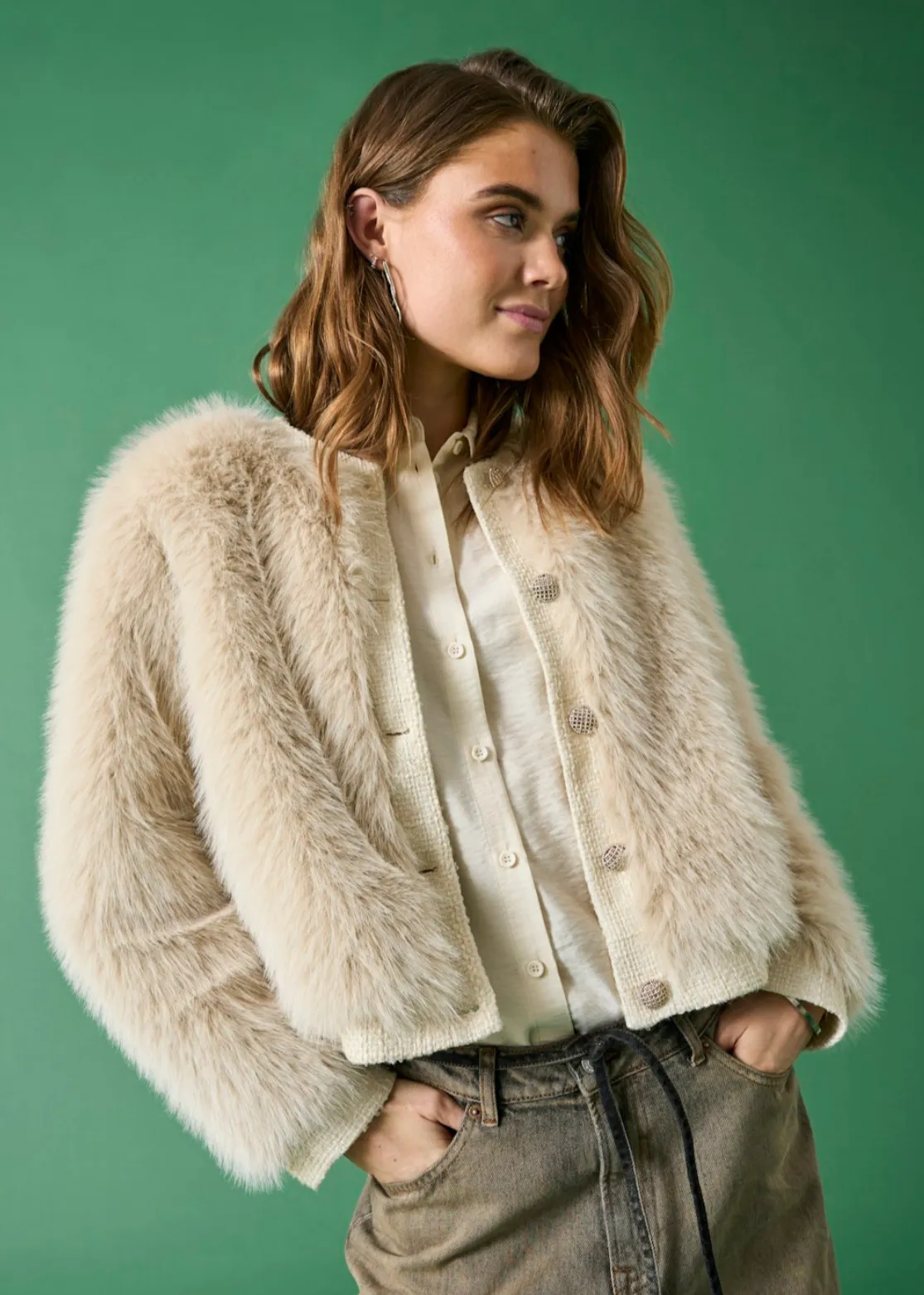 Vada Faux Fur Bomber Jacket