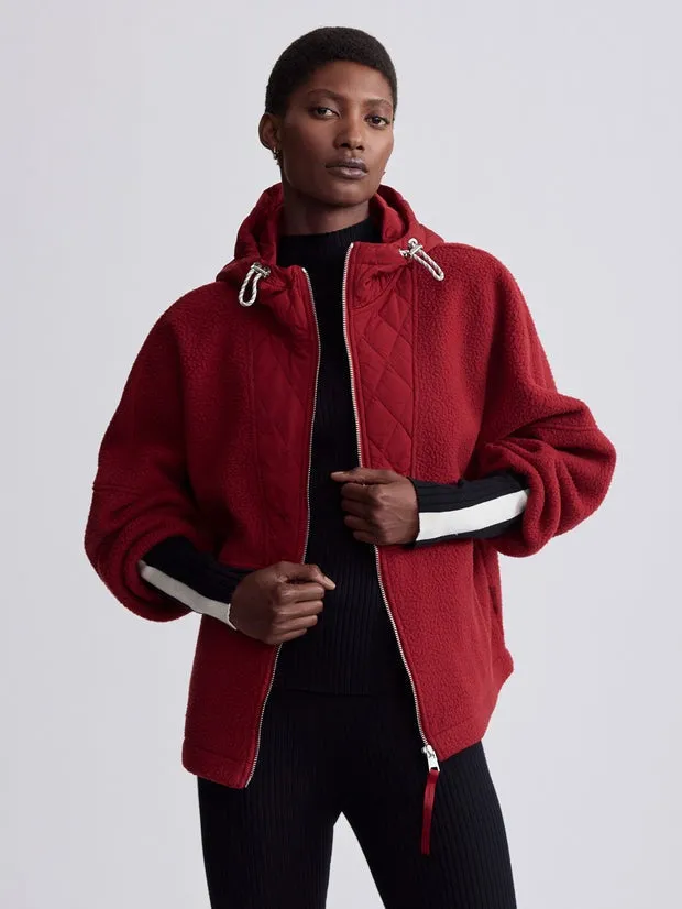 Varley Richfield Quilt Fleece Combo in Red Dahlia