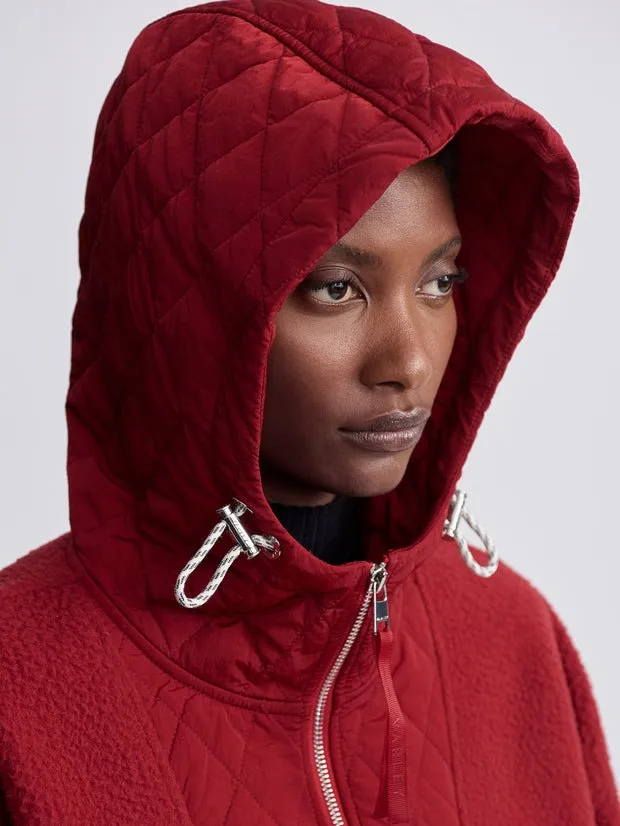 Varley Richfield Quilt Fleece Combo in Red Dahlia
