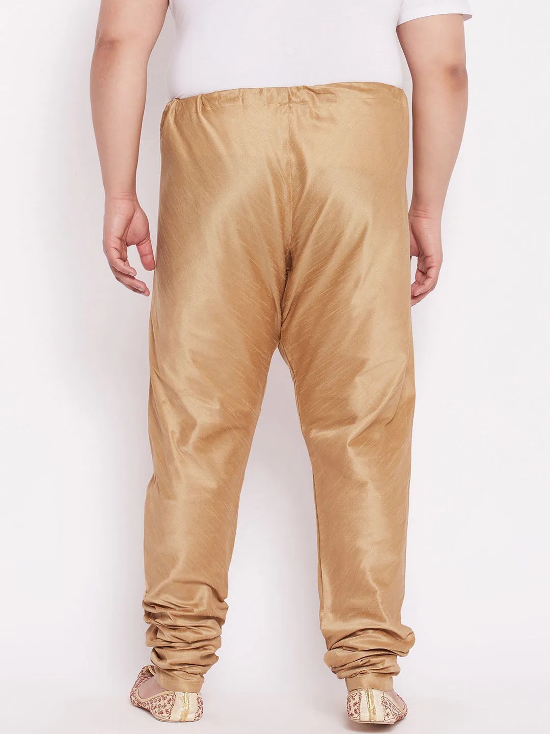 Vastramay Men's  Plus Size Rose Gold Cotton Silk Blend Pyjama
