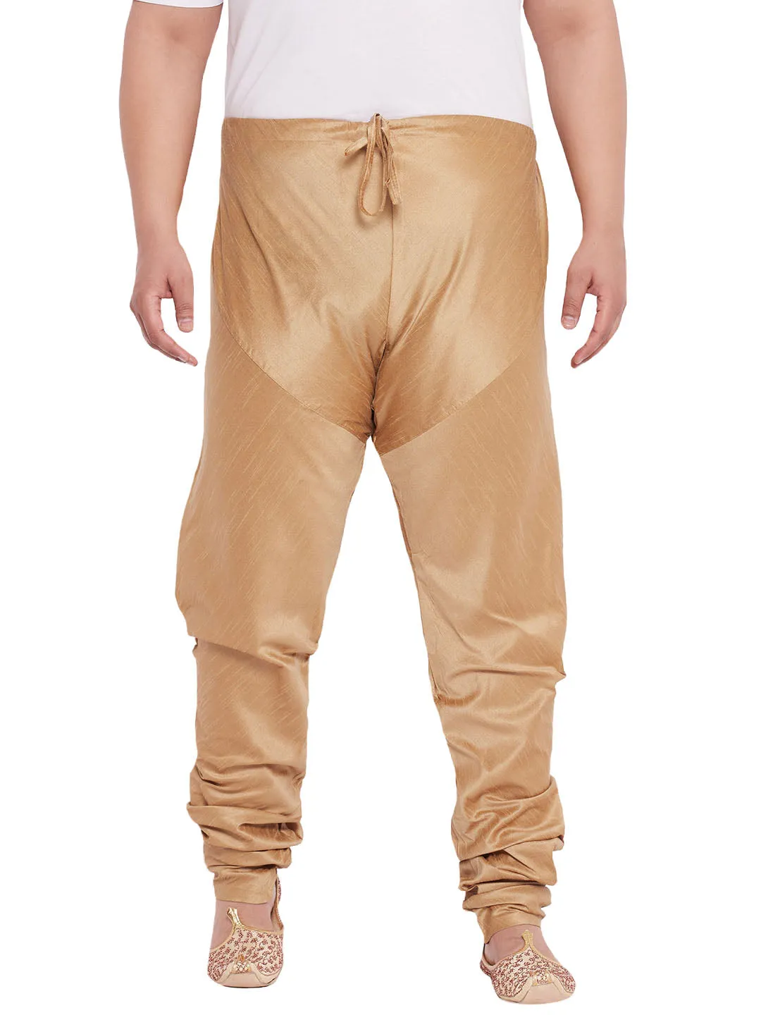 Vastramay Men's  Plus Size Rose Gold Cotton Silk Blend Pyjama