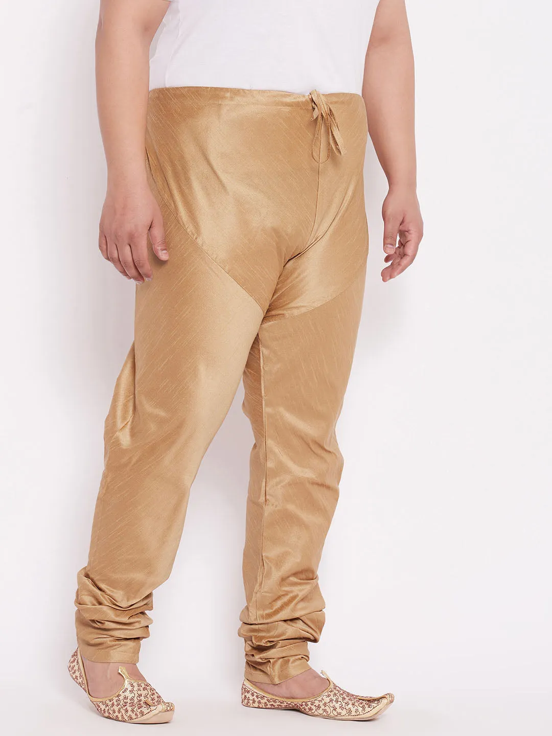 Vastramay Men's  Plus Size Rose Gold Cotton Silk Blend Pyjama