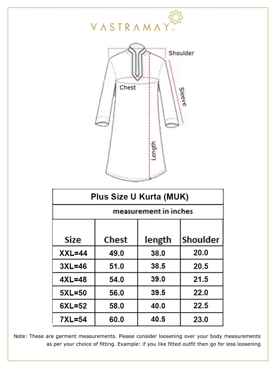 VASTRAMAY Men's Plus Size Rose Gold Silk Blend Curved Kurta