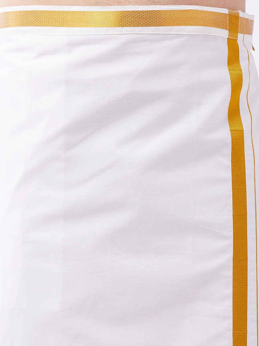 VASTRAMAY Men's Plus Size Wine And White Silk Blend Shirt And Mundu Set
