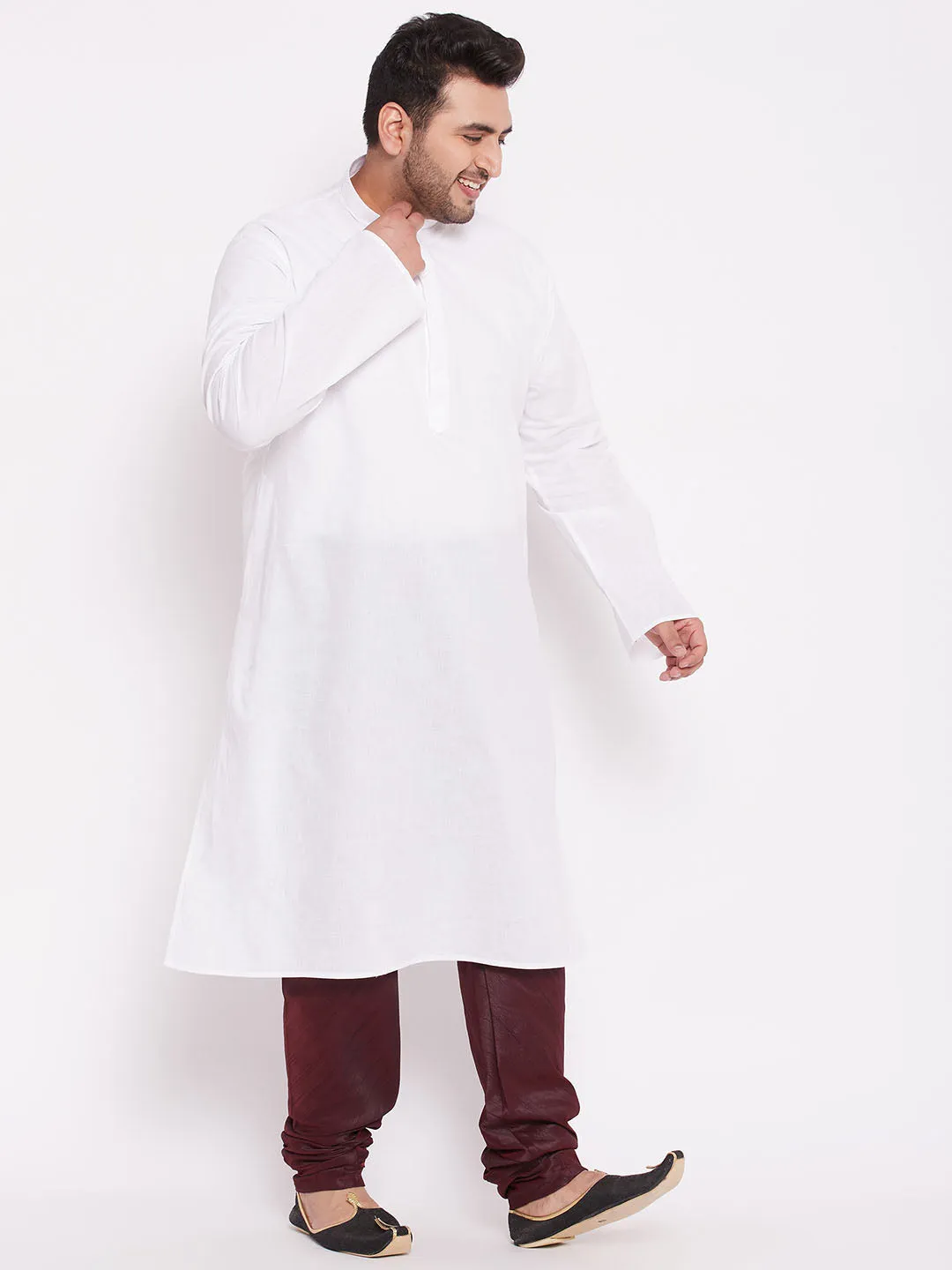 Vastramay Men's Plus Size Wine Silk Blend Pyjama