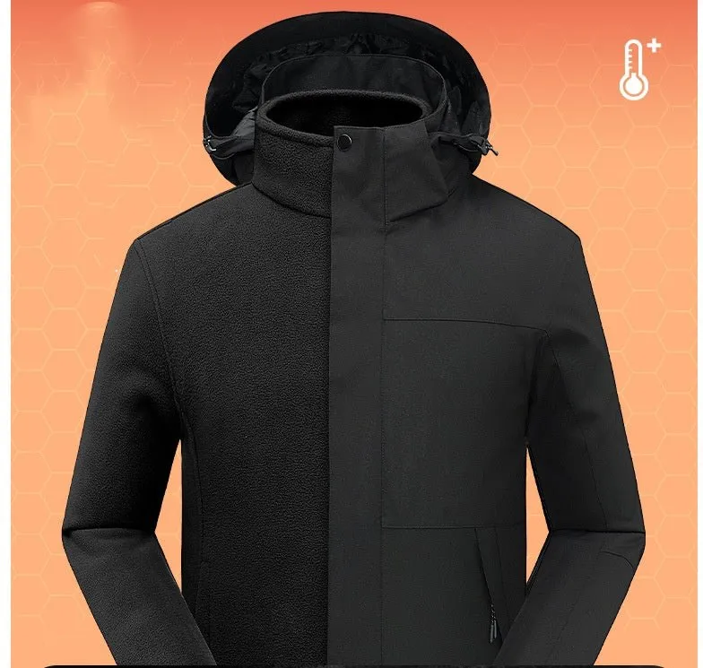 Versatile 3-in-1 Outdoor Jacket Waterproof Oil-Resistant Fleece