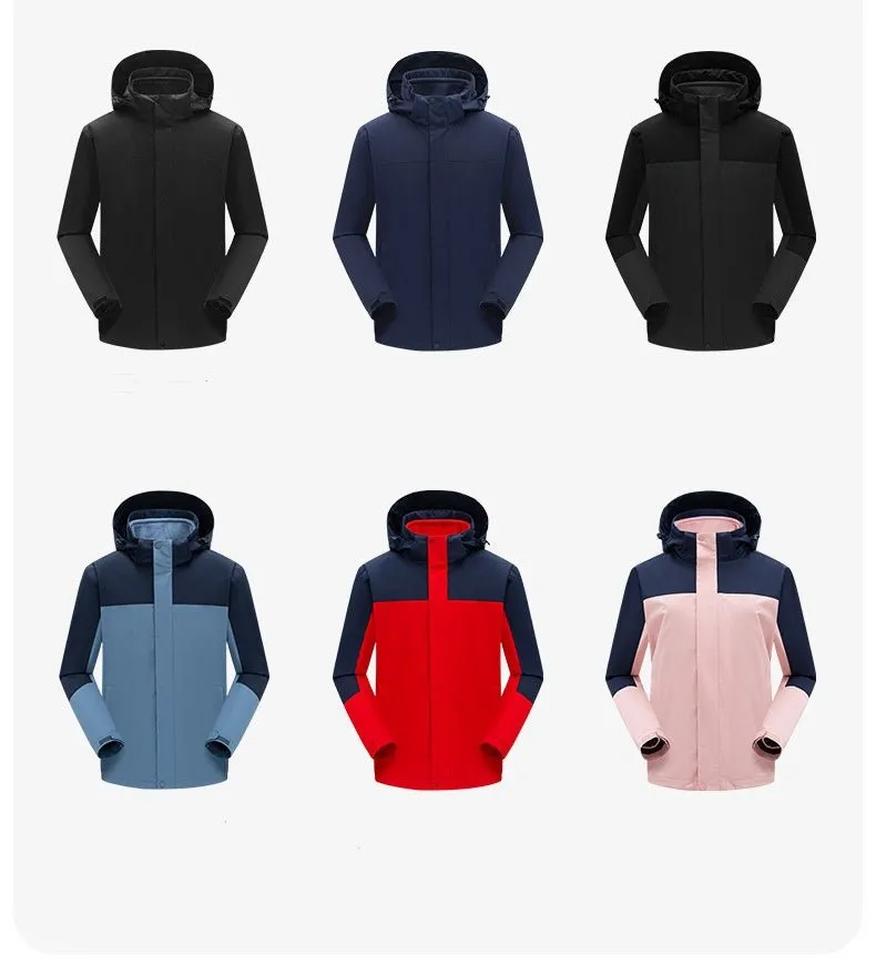 Versatile 3-in-1 Outdoor Jacket Waterproof Oil-Resistant Fleece