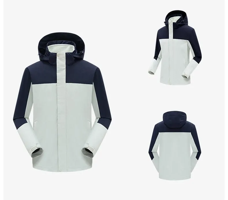Versatile 3-in-1 Outdoor Jacket Waterproof Oil-Resistant Fleece