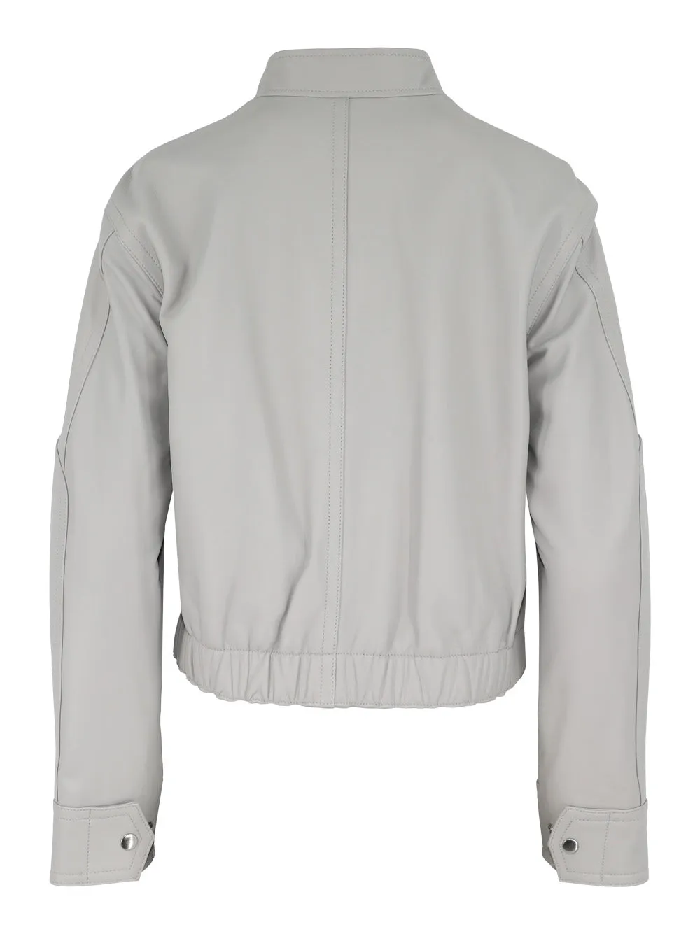 Vince Leather Cropped Bomber Jacket
