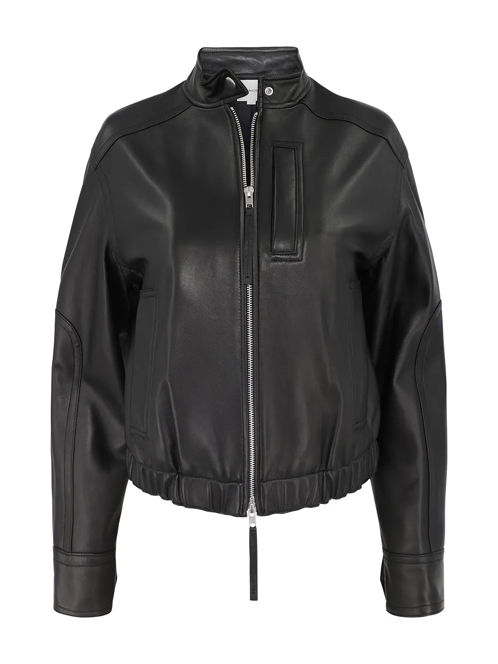 Vince Leather Cropped Bomber Jacket