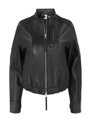 Vince Leather Cropped Bomber Jacket