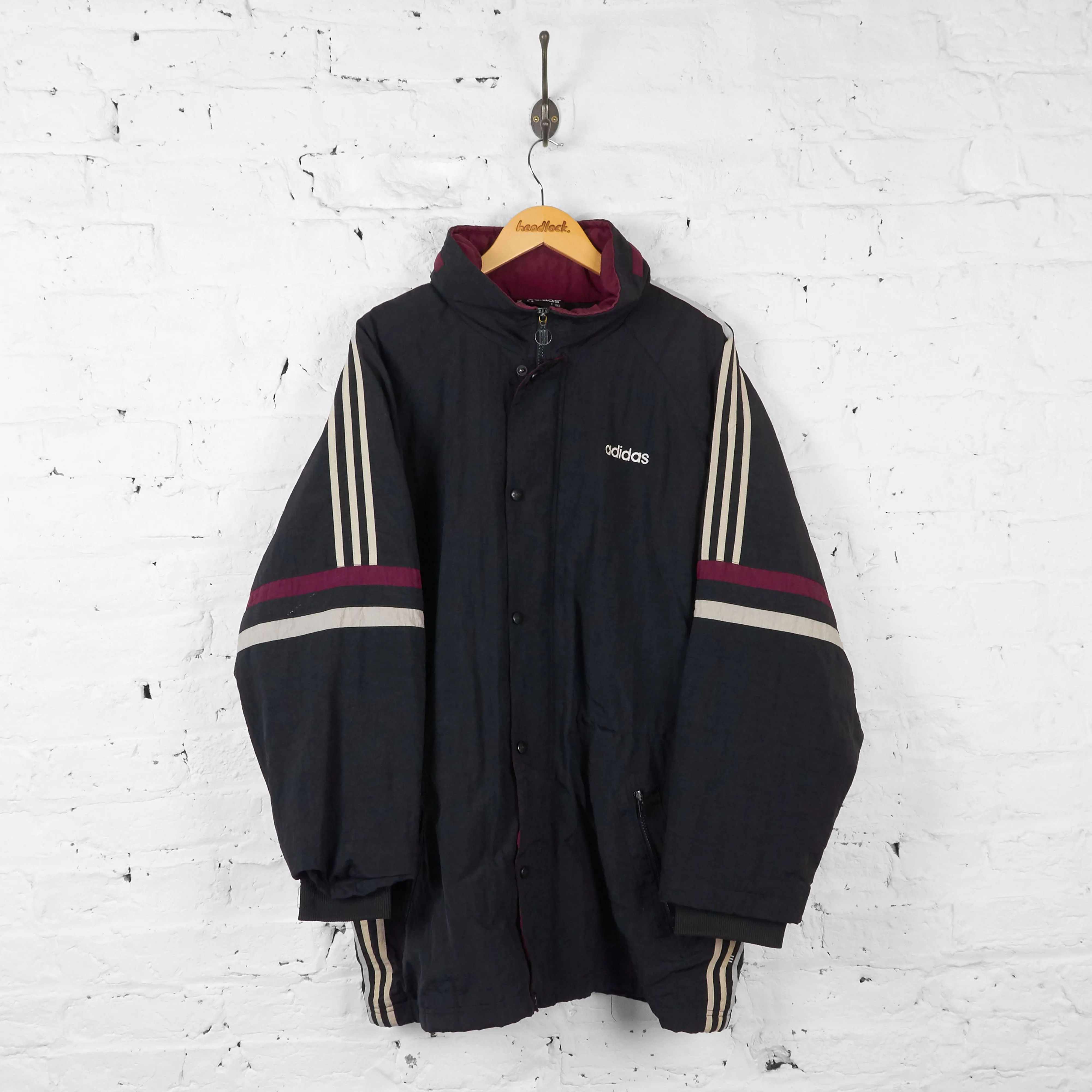 Vintage Adidas Quilted Jacket - Black - L