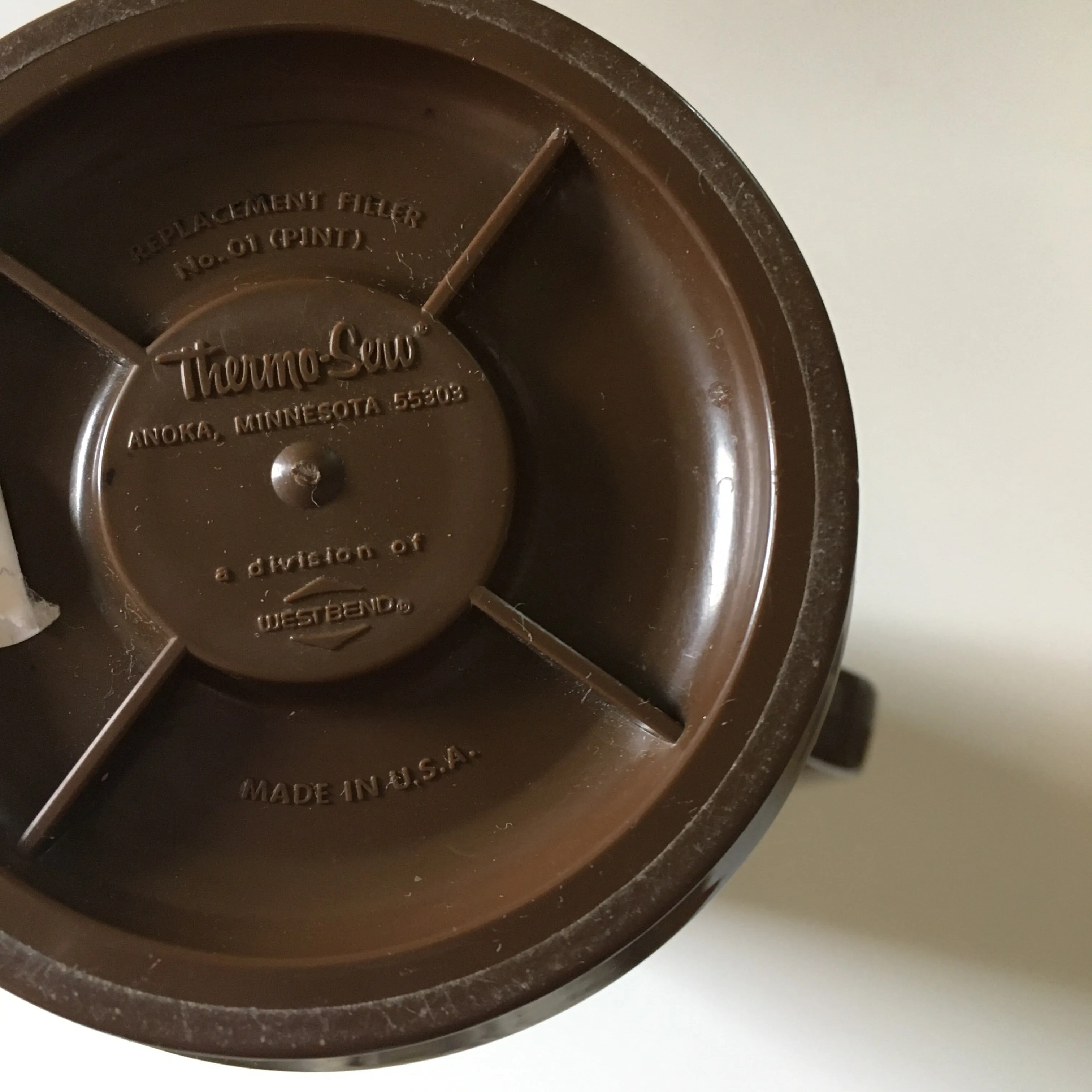 Vintage brown plaid travel thermos by THERMO SERV