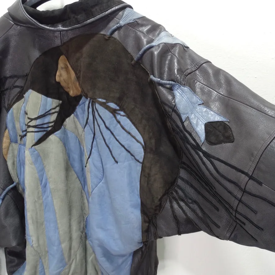 Vintage Robert Comstock Embroidered Leather Jacket