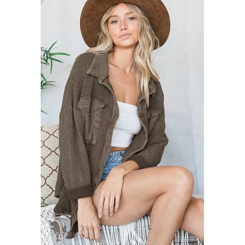 Vintage Waffle Knit Jacket