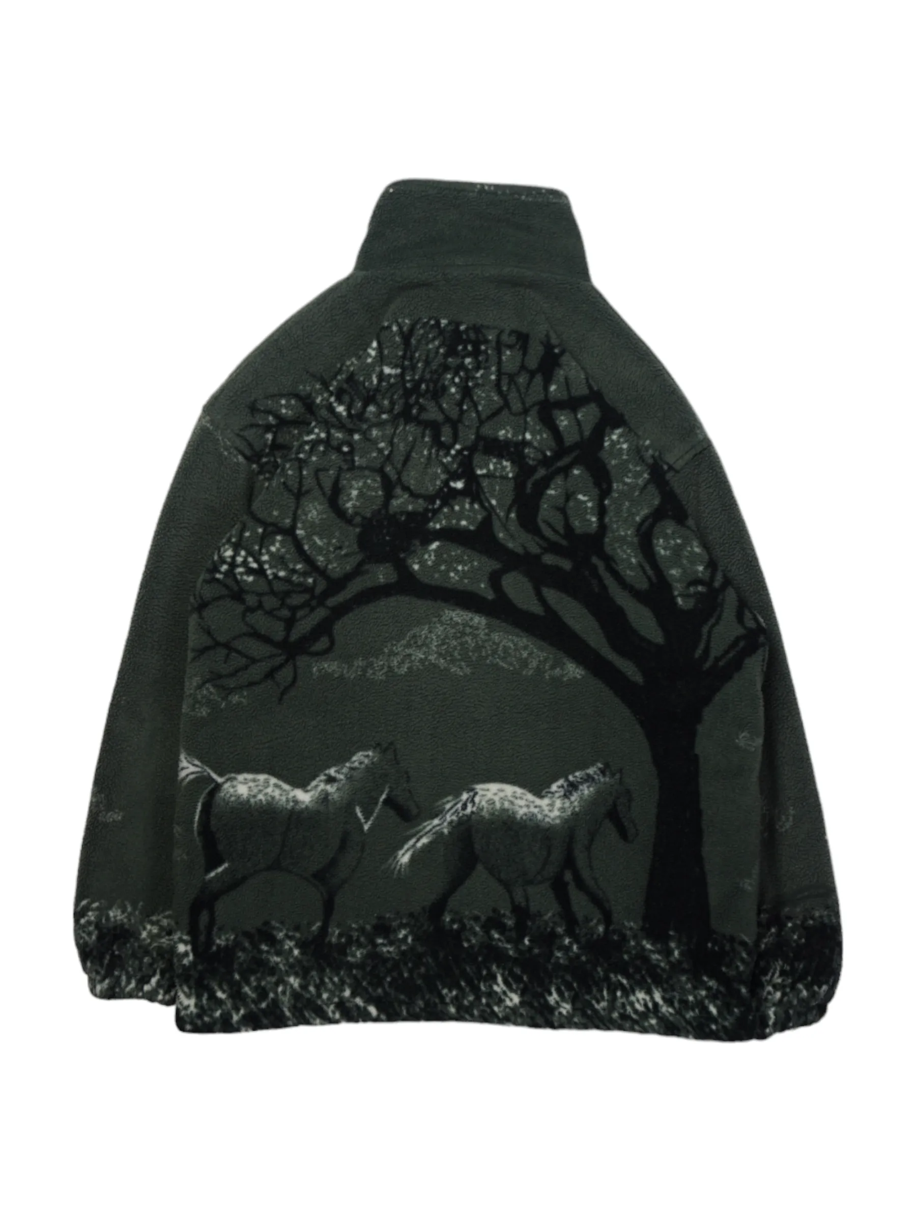 Vintage Westend Groene Fleece met volledige rits