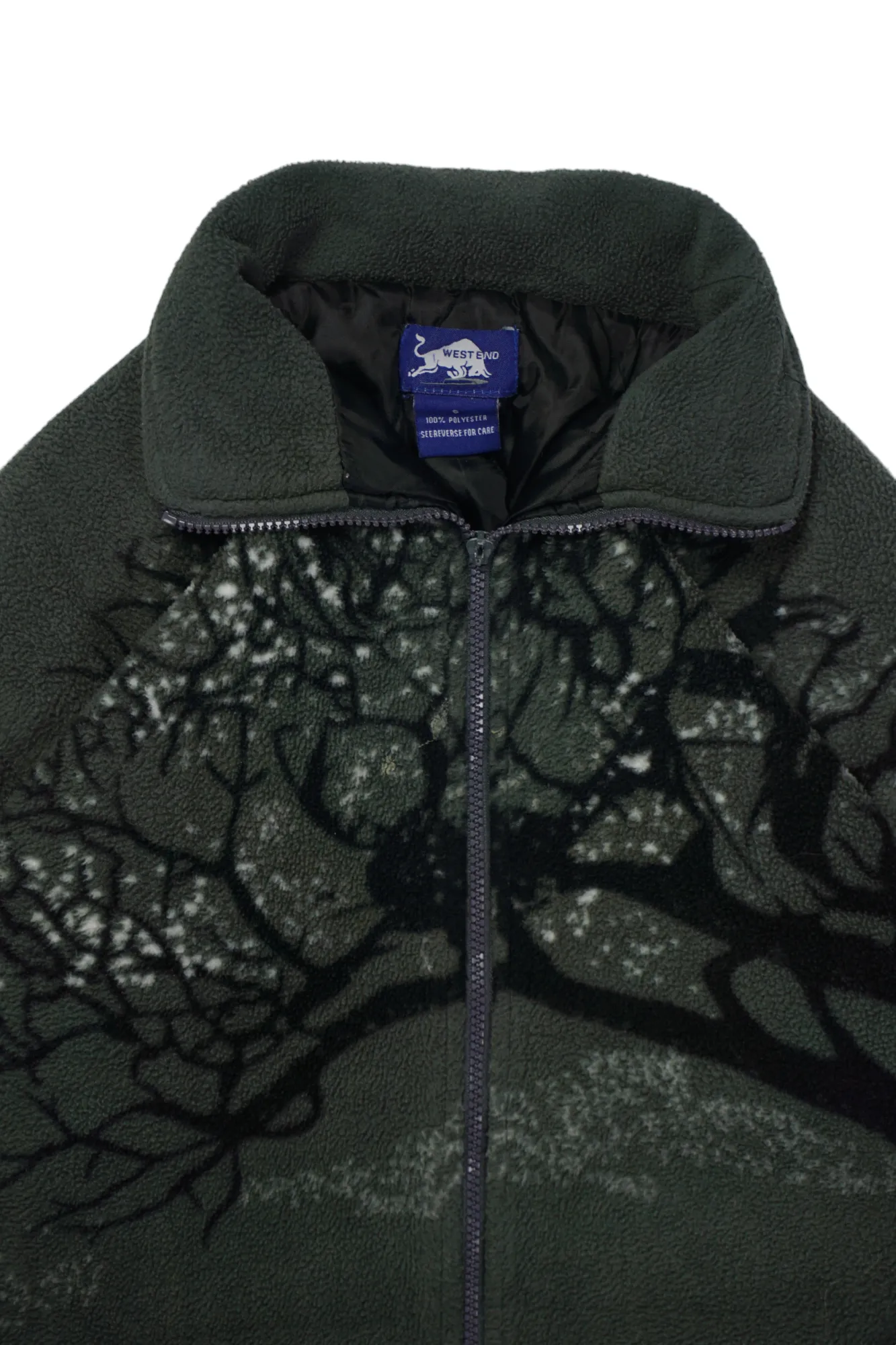 Vintage Westend Groene Fleece met volledige rits