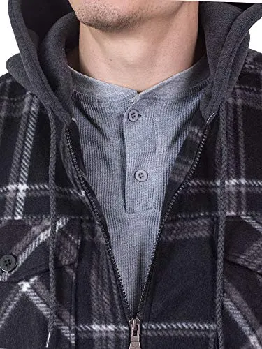 Visive Flannel Hooded Jacket, Black/Grey