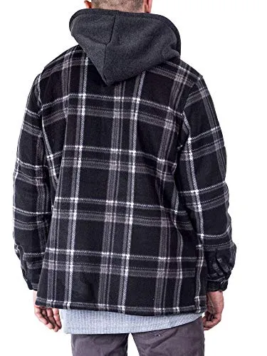 Visive Flannel Hooded Jacket, Black/Grey